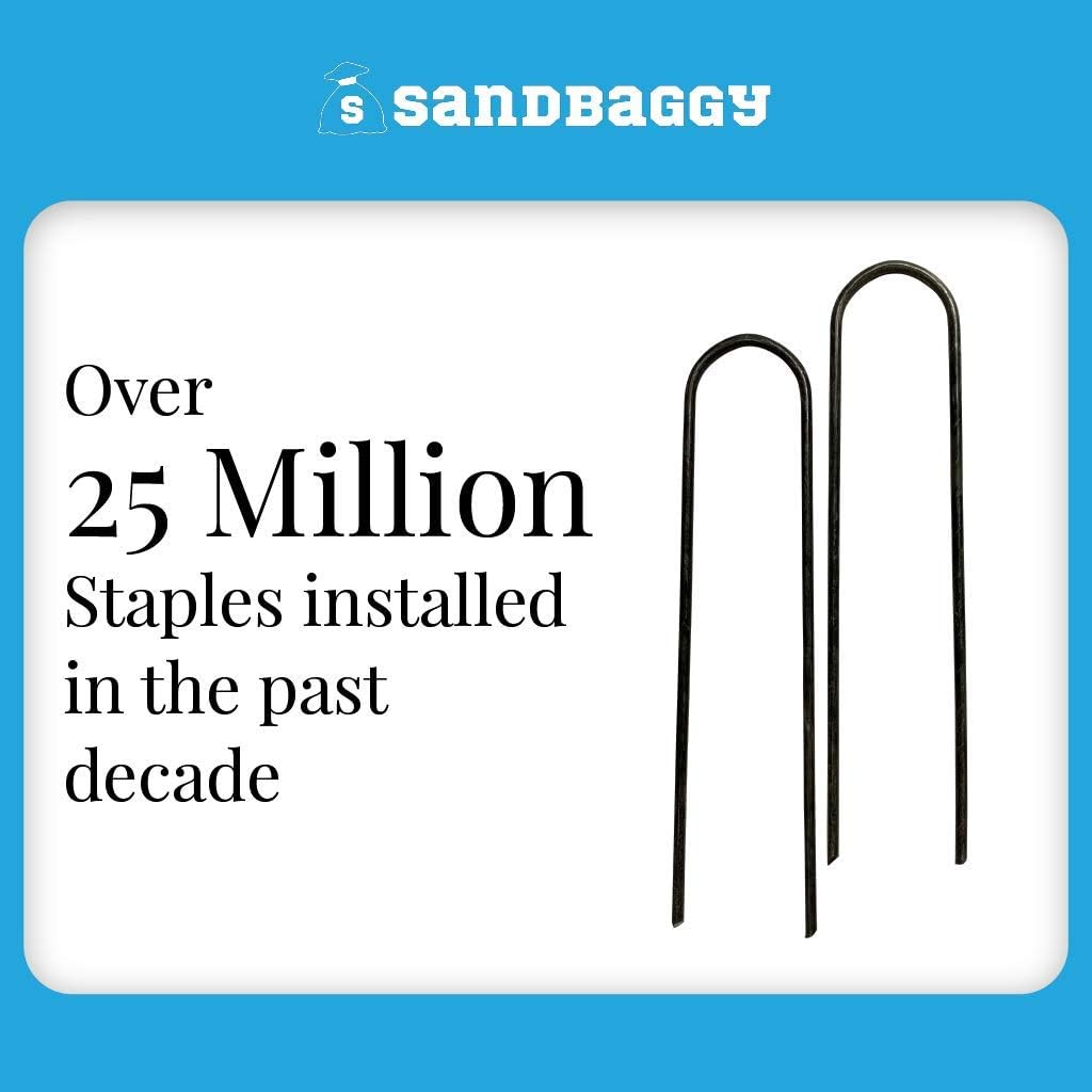 Sandbaggy Galvanized 6 Inch Landscape Staples | Industrial Grade Garden Stakes | Designed for Drip Irrigation Tubing & PVC Piping Up to 1" | Trusted by Farmers & Contractors Across USA (200 Staples)