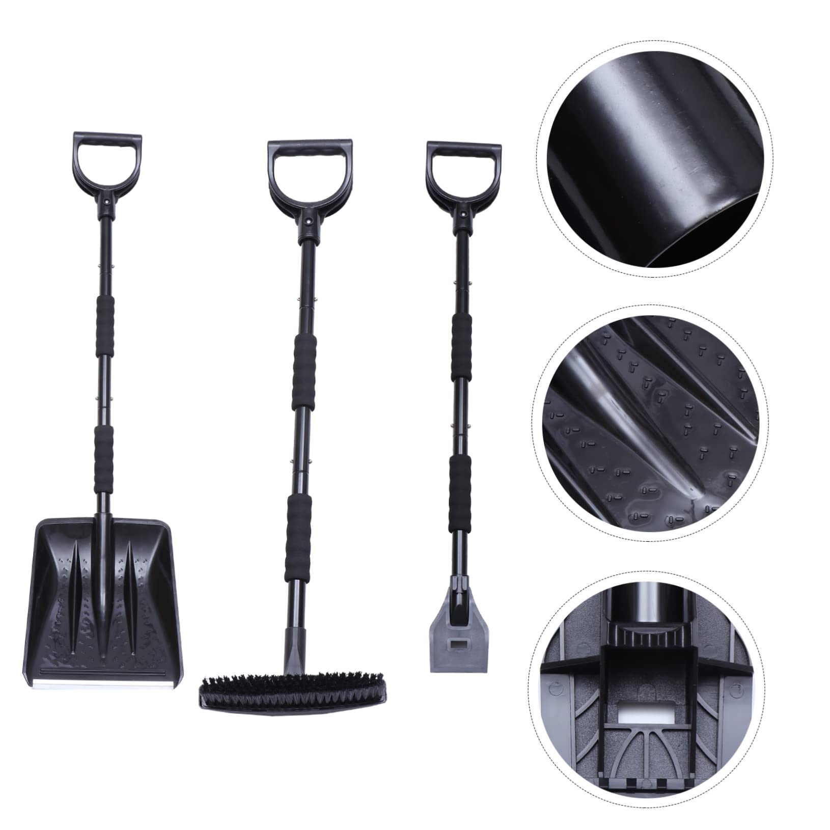 BESTonZON Traje de Pala de Nieve Extensible y Desmontable para Coche Incluye Quitanieves para Coche Raspador de Hielo y Cepillo para Despejar el Hielo Vehículos Invierno