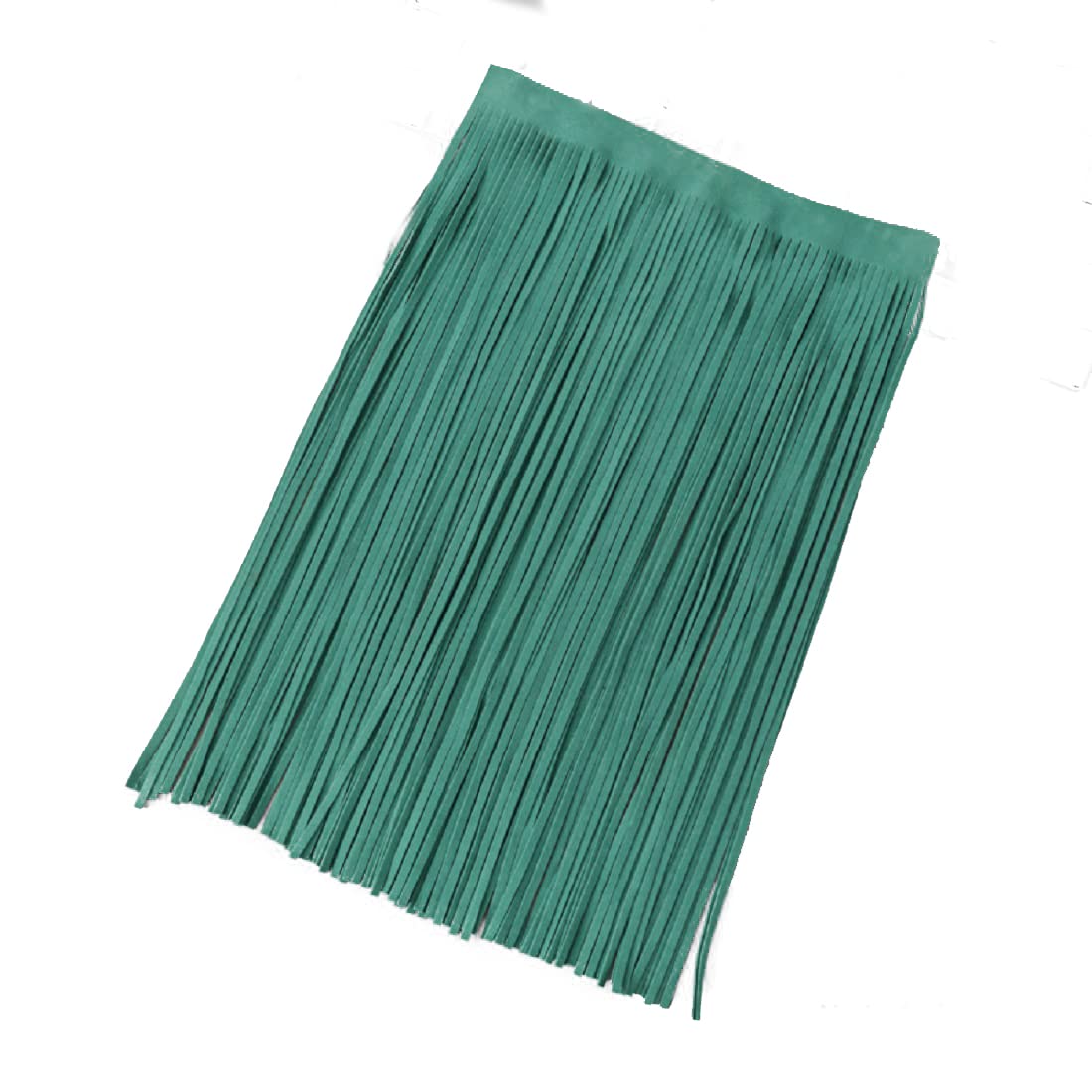 Yalulu 60 x 56cm Suede Leather Fringe Tassel Trim,Faux Suede Tassels Lace Fringe Edging Trims Ribbon Adornment DIY Craft Cloth Bag Fringe Trimmings (Green)