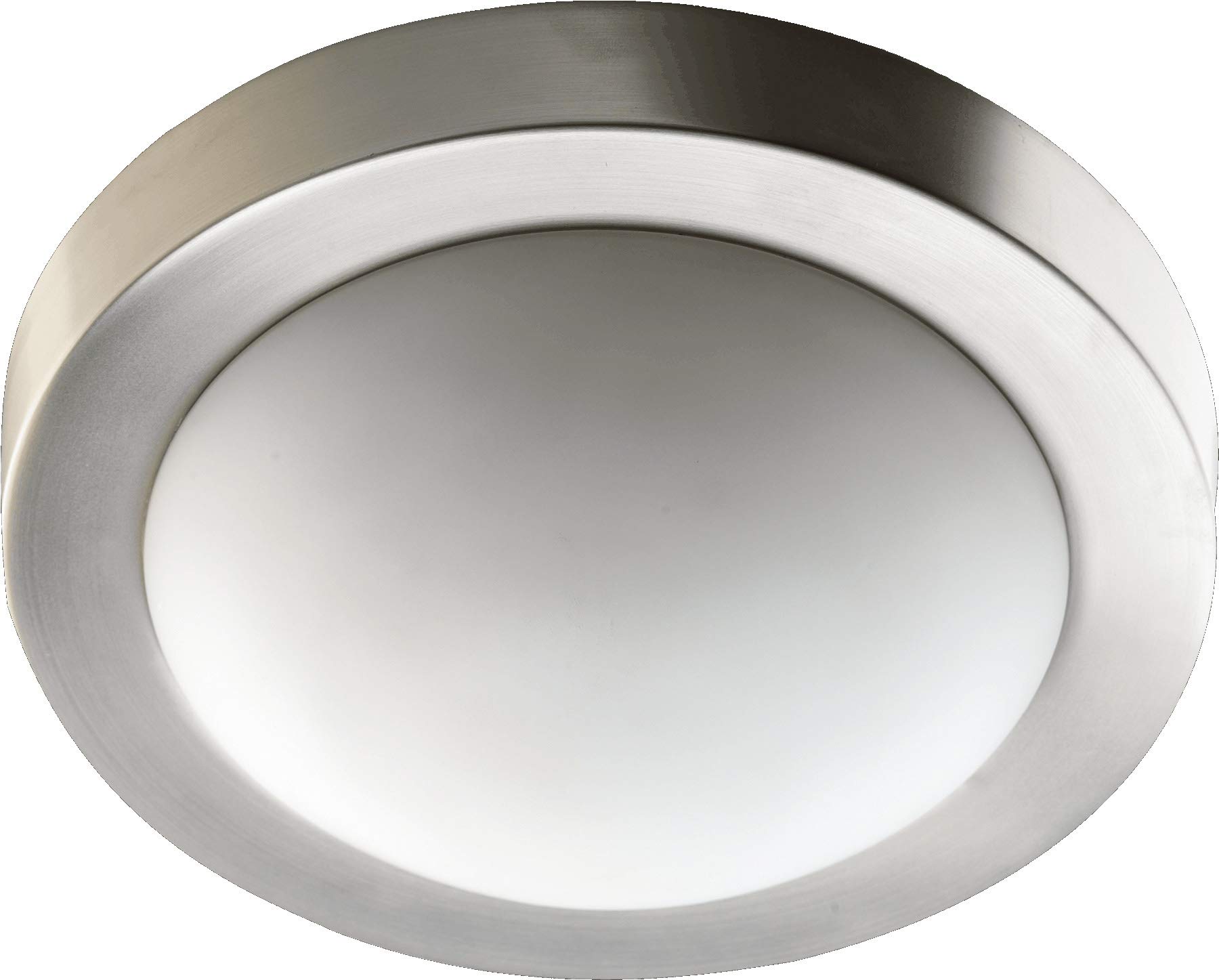 Quorum 3505-11-65 Ceiling Mount 11" 2-Light Opal Glass Flush Mount in Satin Nickel