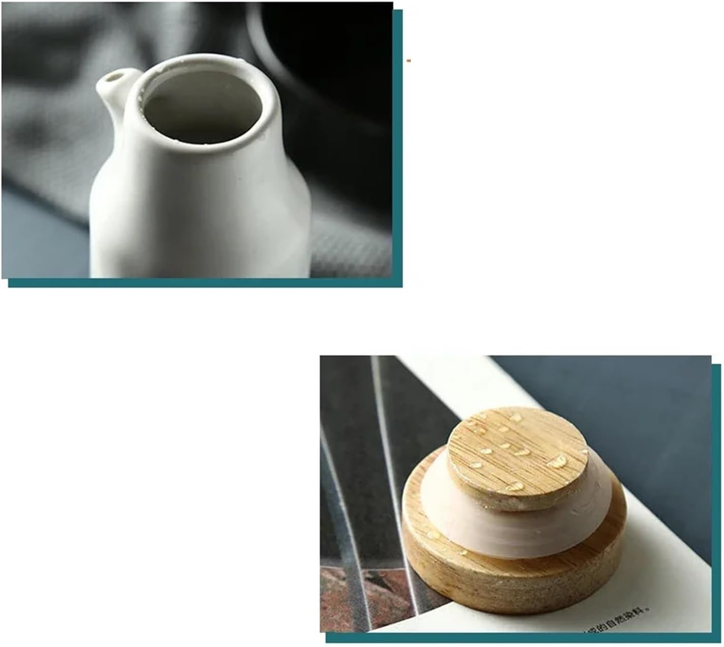 White Black Ceramic Oil Pot Set, Leak-Proof Oil & Vinegar Dispenser Pots, Porcelain Kitchen Soy Sauce Container, Seasoning Bottle for Countertop(1PC black)