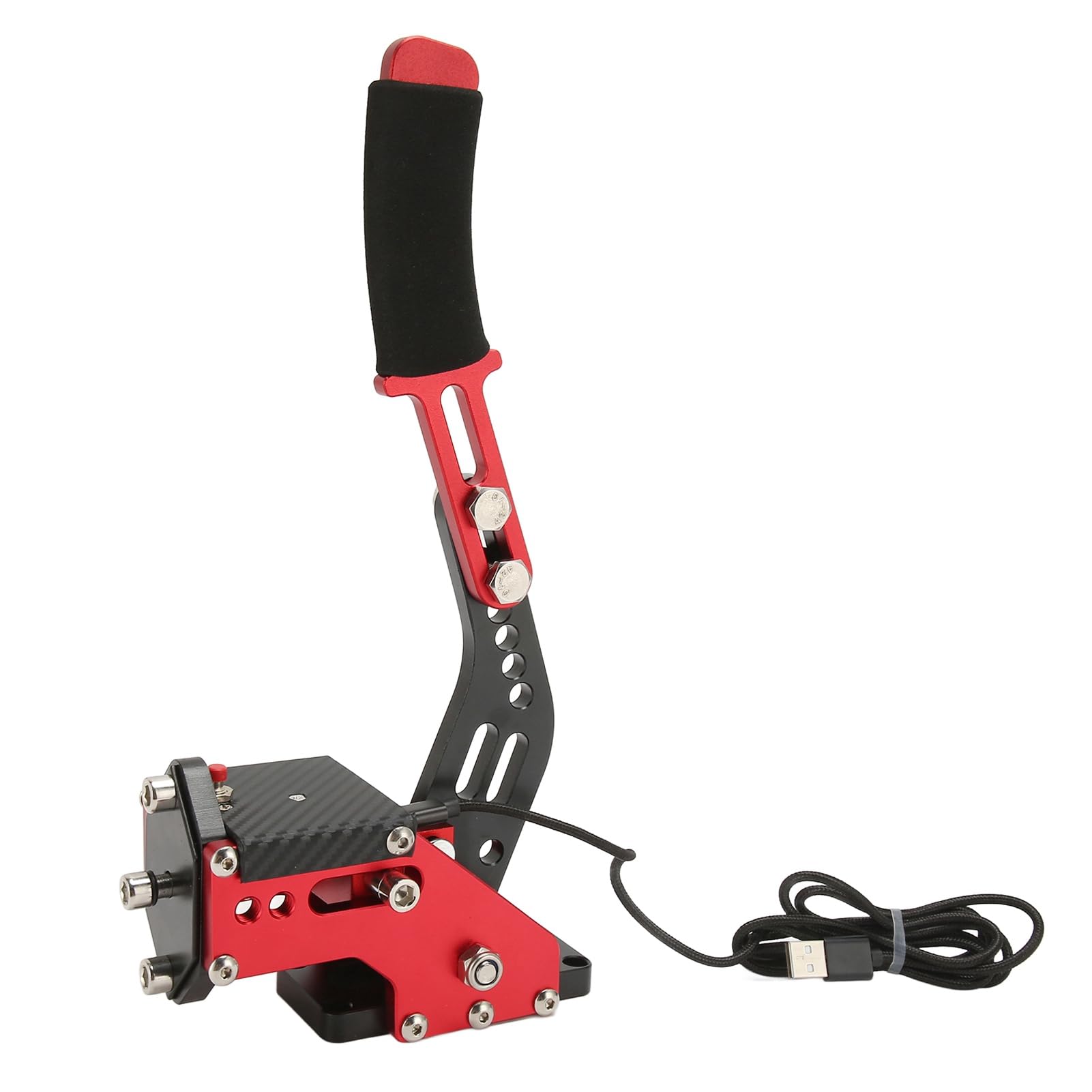Hamwesh Freno a Mano USB a 64 Bit, Freno E Progressivo per Sim Racing, a Mano con Sensore Hall con Connessione USB, per T500 T300RS One PC (rosso)