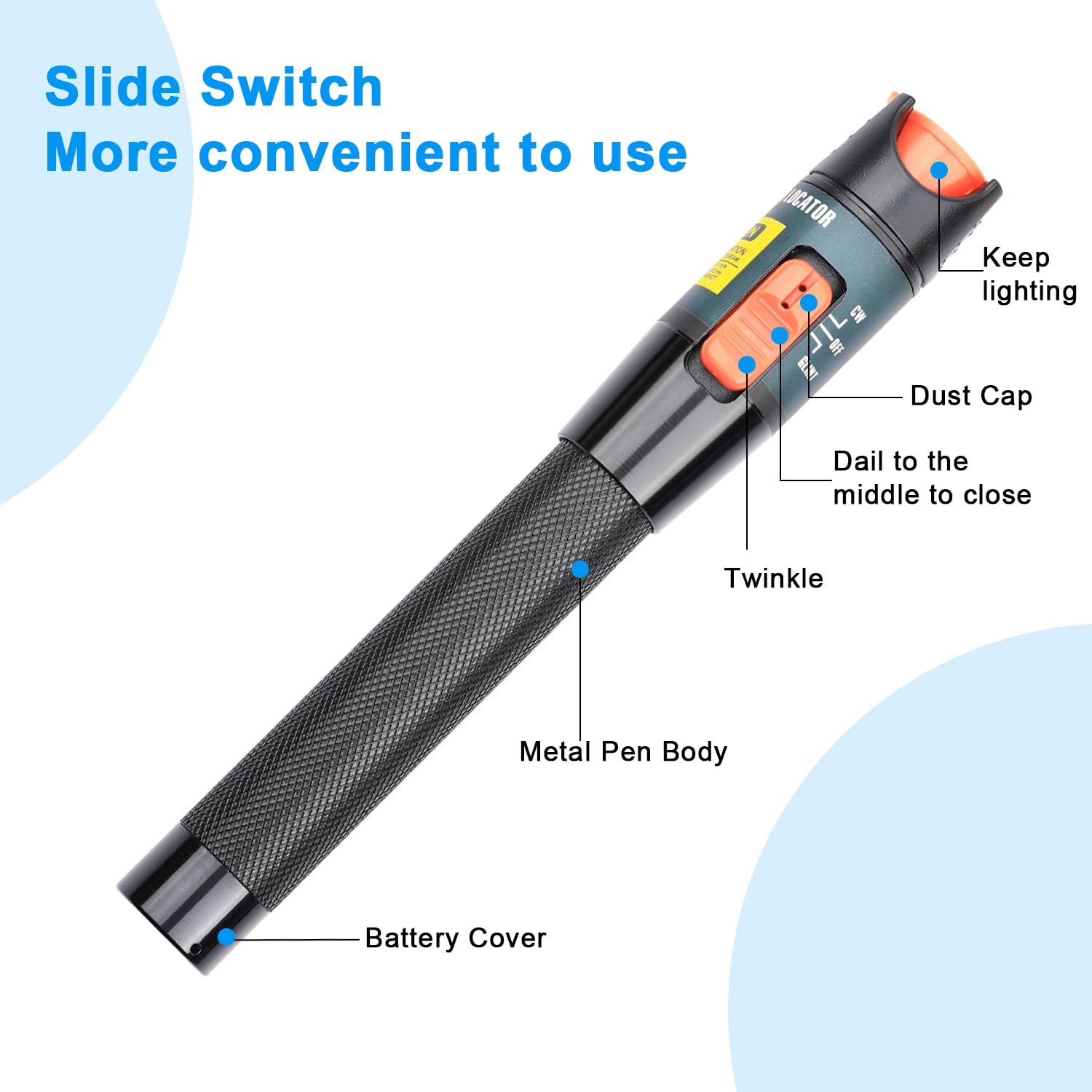 Localisateur Visuel De Défauts VFL Pour Fibre Optique 30 Km - Portable, Rechargeable USB-C, Lumière Verte 650 Nm - 2