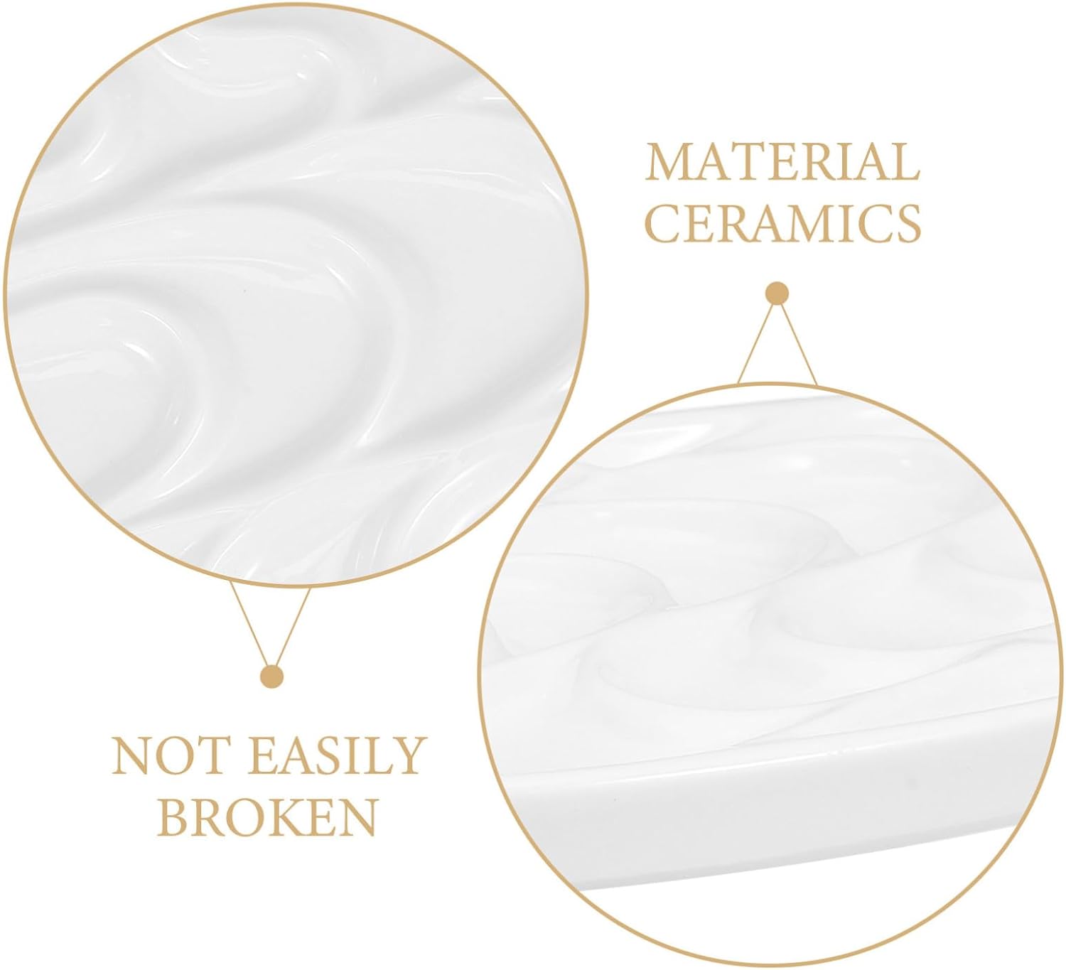 OSALADI Imitation Porcelain Watercolor Palette Oval Thickened White Paint Mixing Tray for Artists Watercolor Painting and Travel Use
