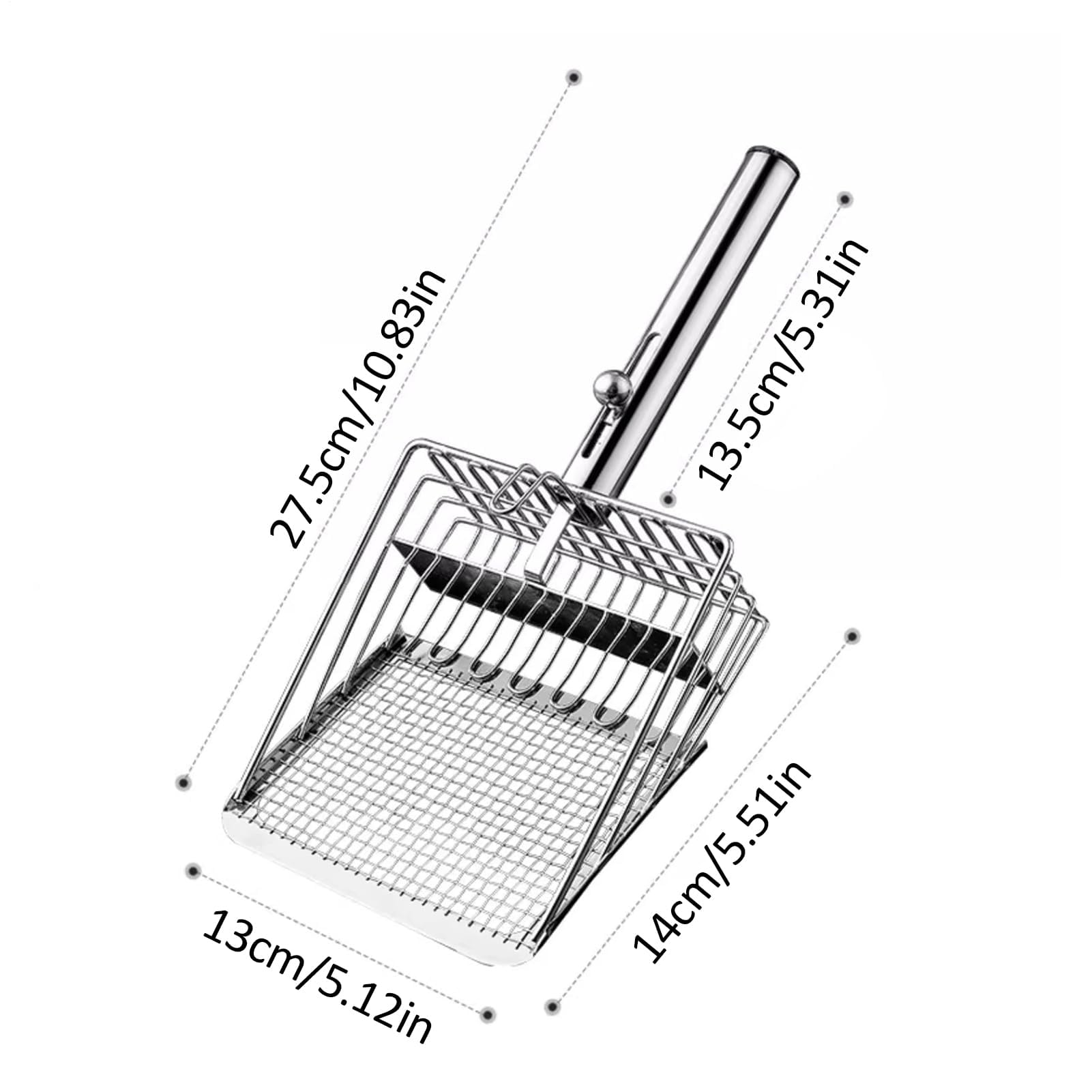 Paletta per lettiera, Setaccio Antiaderente for carichi Pesanti, Pala in Metallo con Rete Robusta e Impugnatura ergonomica for Gattini