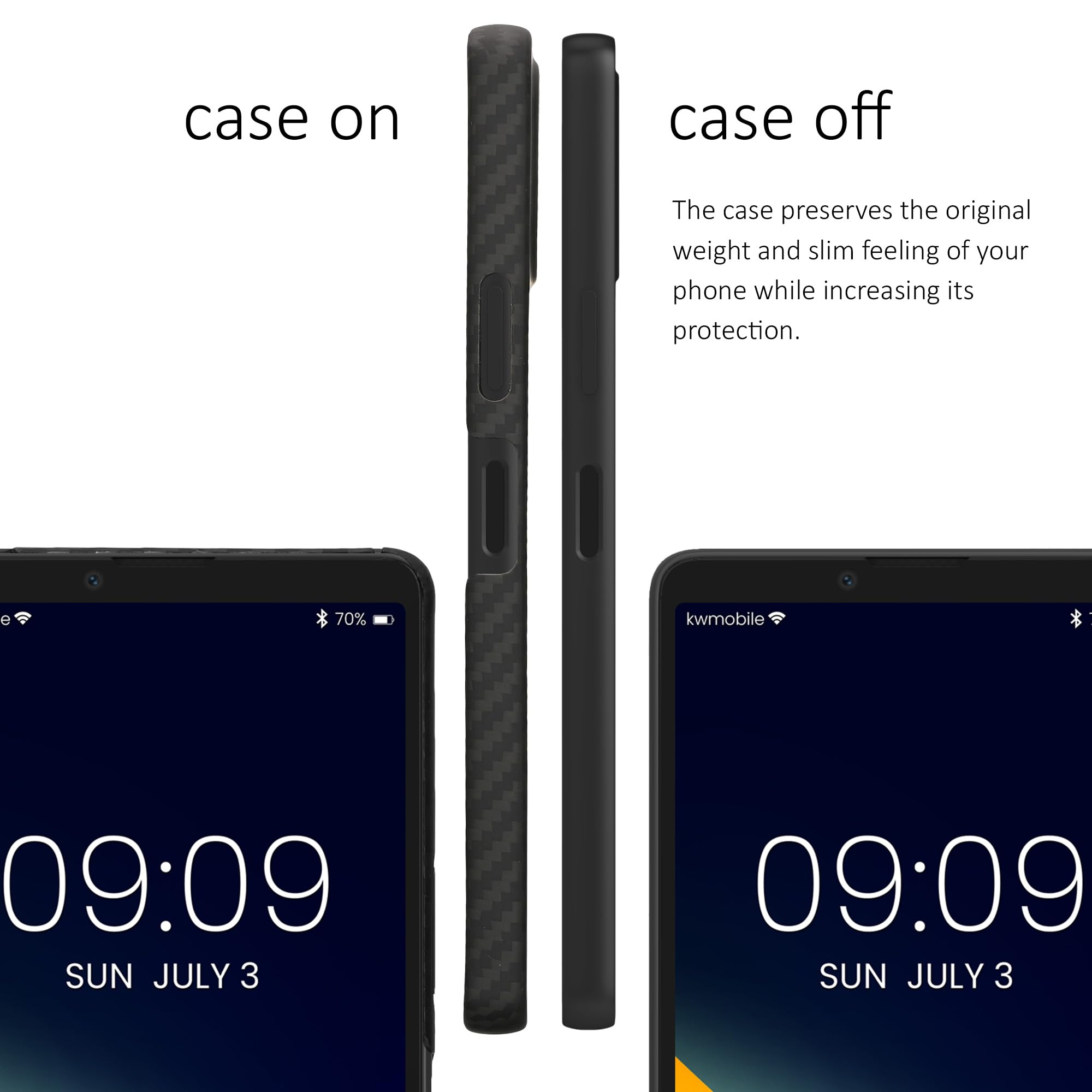 kalibri Aramid Fiber Case Compatible with Sony Xperia 10 VI - Case Super Slim Strong Protective Phone Cover - Black Matte - Image 4