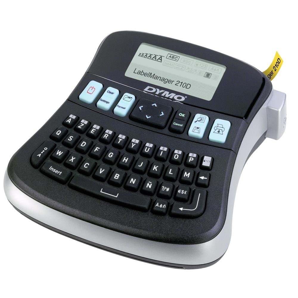 DYMO LabelManager 210D+ Beschriftungsgerät im Koffer | Etikettiergerät mit QWERTZ Tastatur & großem Grafikdisplay | Einfache Textbearbeitung | für D1 Etiketten in 69und 12mm Breite