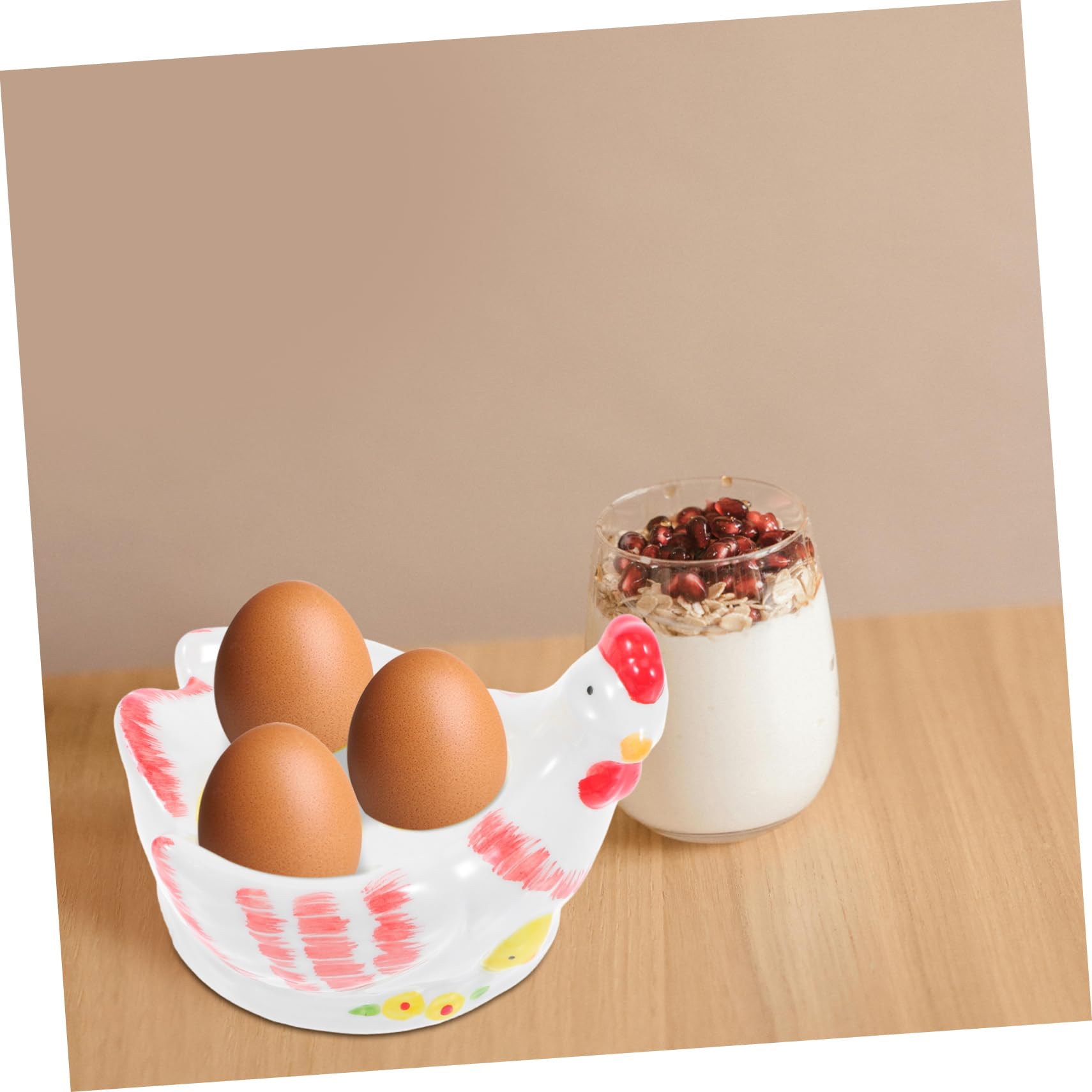 Coquetier Poule en Céramique Vintage 1 Pièce, Support Table Élégant