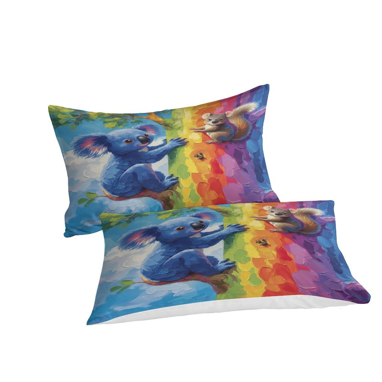 Stampato in 3D Cartoon Kaola Copertina Stampata Microfibra Disegnata Biancheria Da Letto Stile Morbido Set 3 Pezzi,Double（200x200cm）, Per Adolescenti E Adulti