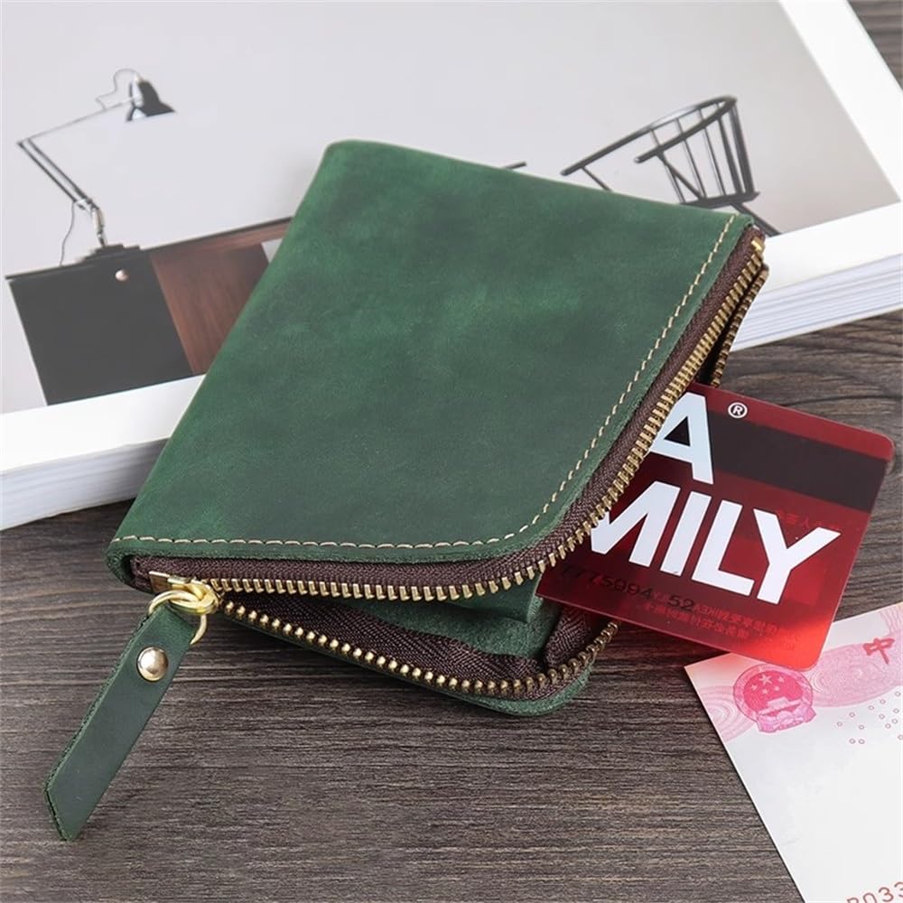 Monedero Monedero Compacto Mini de Cuero Estilo Retro para Hombre Cuero(Colour 1)
