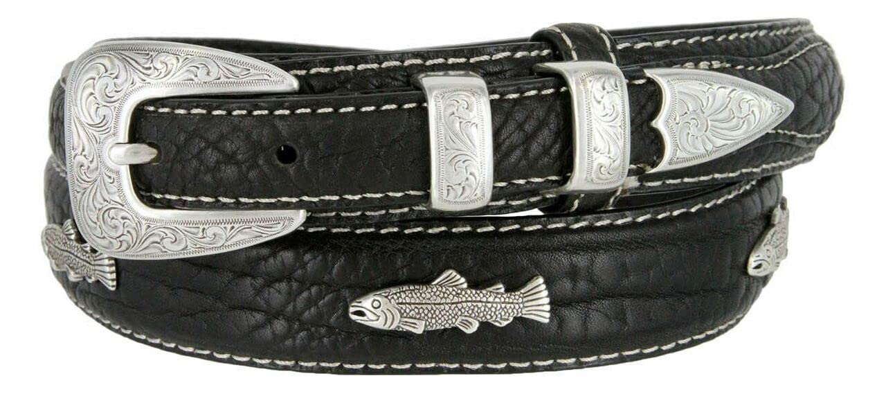 Belts.com Genuine Leather Western Ranger Belt 1-3/8"(35mm) Taper to 3/4"(19mm) Wide, Multiple Choices