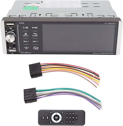 Radio estéreo de coche de un solo DIN, radio de coche de 5.1 pulgadas, MP5, 3 puertos USB, multimedia, receptor de radio estéreo para coche, soporte