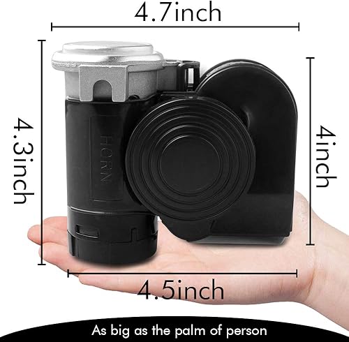 Miniatura 2 de GAMPRO Bocina de aire de coche de 12 V, mini bocina de aire compacta de 130 dB para automóvil, camión, motocicleta, carrito de golf, autobús (1)