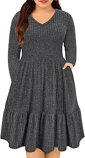 Plus Size Dresses for Curvy Women Summer Spring Womens Dress V Neck Shor...