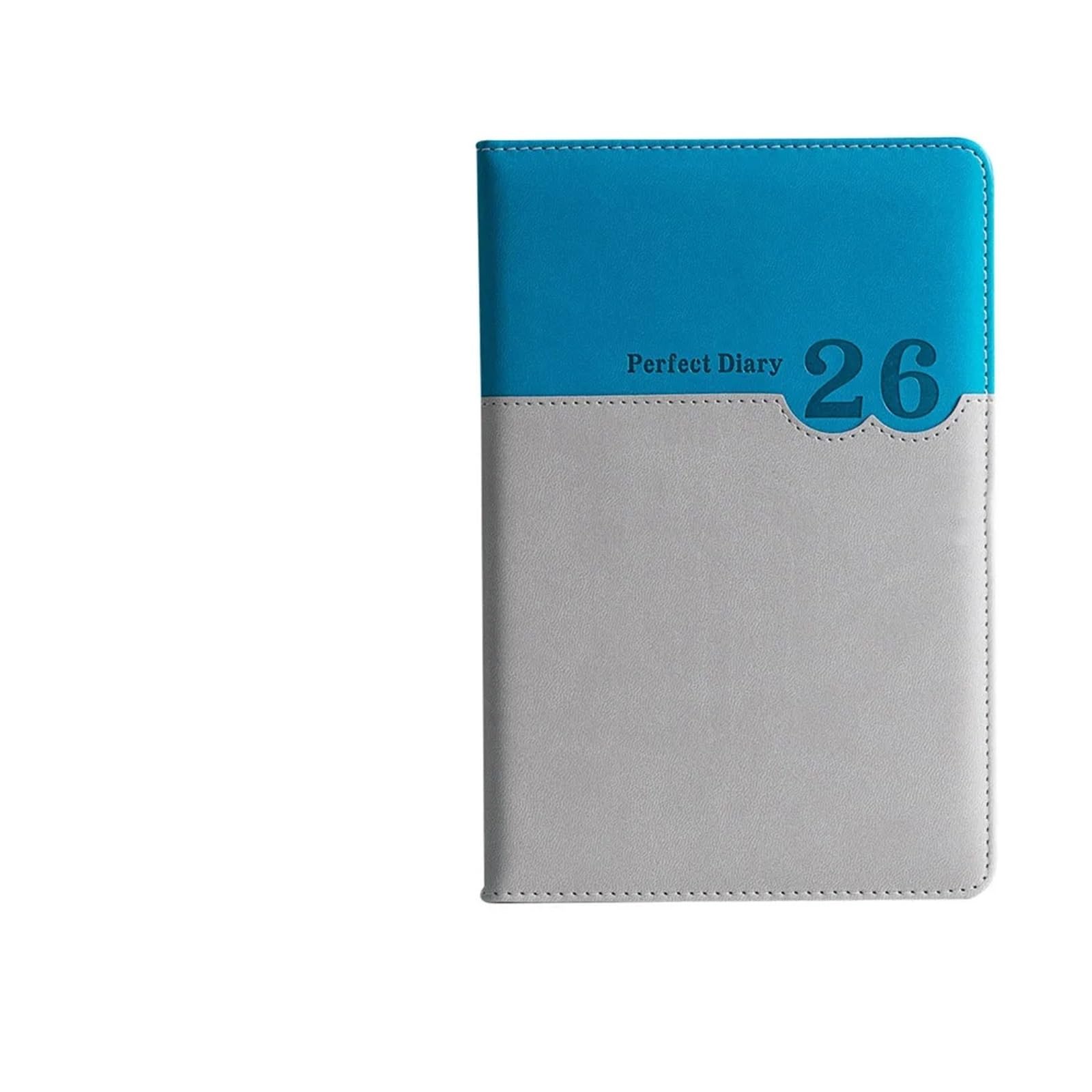 Agenda 365 jours 2026, bloc-notes, anglais, efficacité, liste de tâches, carnet, autodiscipline, papier épais(Lake Blue Grey)