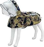Vista 16 de Impermeable para perro, ropa de lluvia ligera reflectante ajustable para mascotas con capucha poncho (4XL, amarillo)