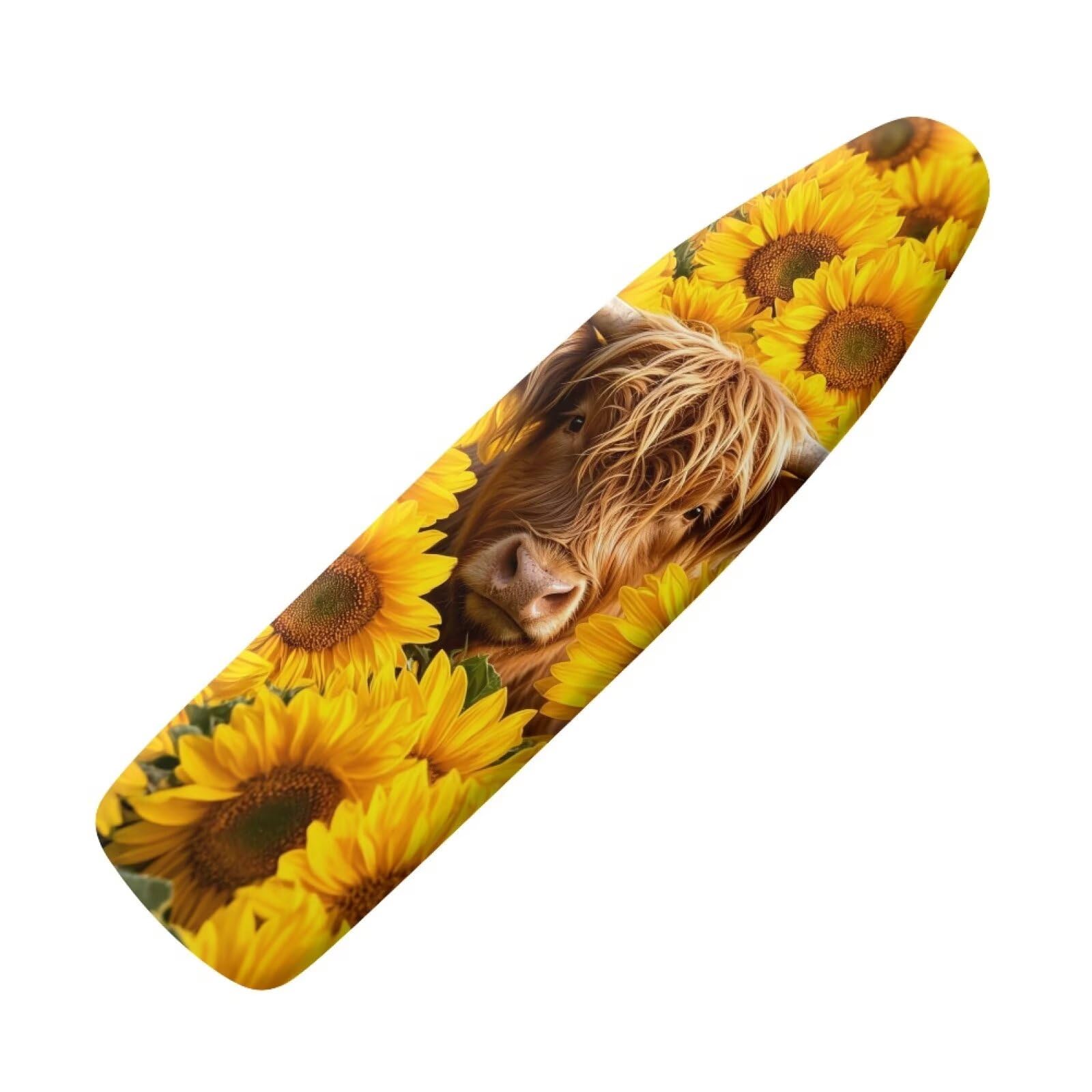 ZIATUBLES Highland Cow Sunflower Print Heat Ressistant Ironing Board Covers with Hook and Loop Fastener Straps Iron Accessories Iron Padding Cover for Home Clothing Shop Using, 2XL