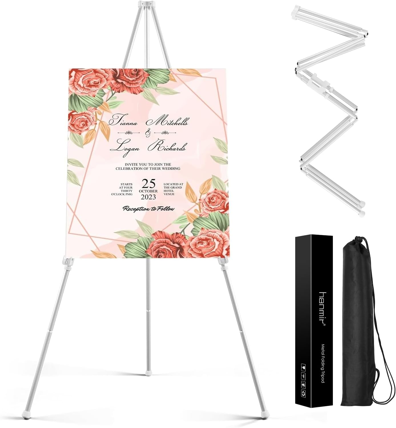 VAIIGO 63" White Easel Stand for Wedding Sign Poster