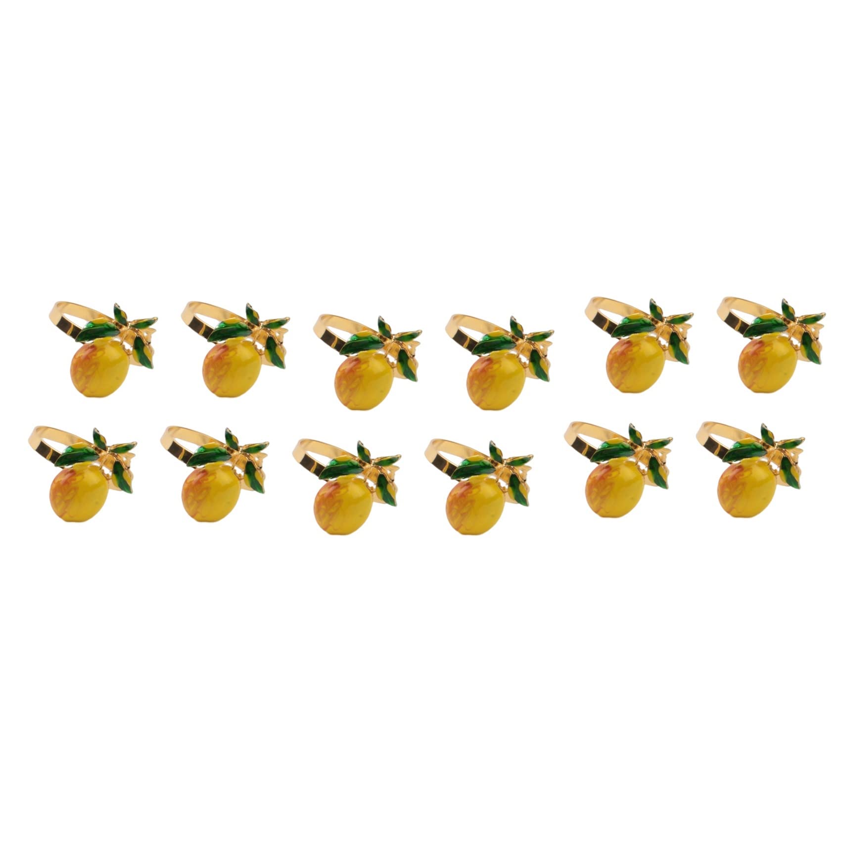 CTRLZS 12 Pieces Lemon Napkin Rings Summer Napkin Holders Tropical Fruit Napkin Buckle Decor for Summer Birthday Wedding Party