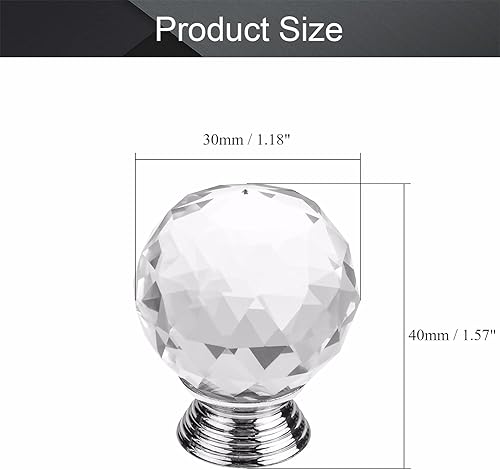 Miniatura 2 de MroMax Tirador de aleación de aluminio de cristal, pomos para armario, cajones, armario, estantería, armario, color plateado, 2 unidades