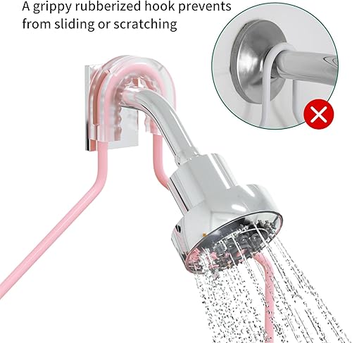 Miniatura 2 de TreeLen Organizador de ducha rosa, estantes de ducha grandes para ducha interior, organizador de baño rosa, regalo para novia