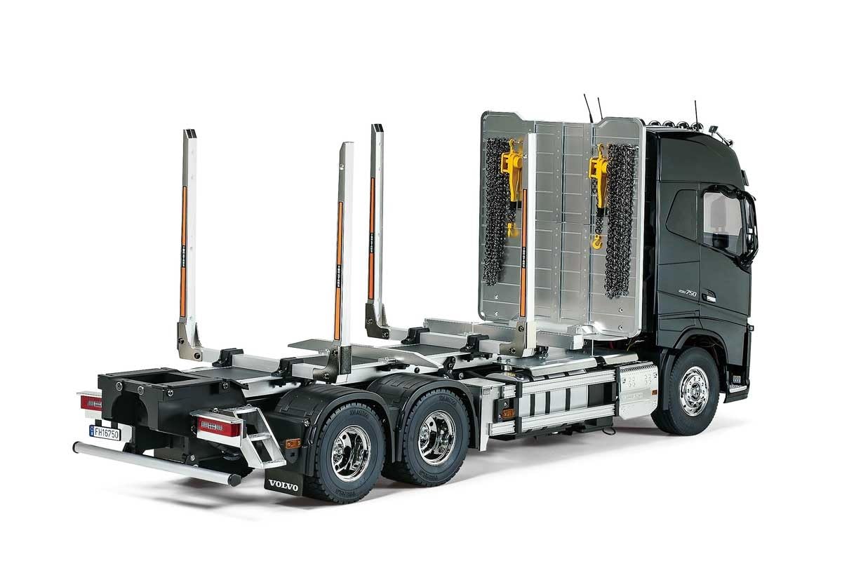 TAMIYA 56360 - 1:14 RC Volvo FH16 Holztransporter, RC-Truck, fernsteuerbarer LKW, Modellbau, Maßstab 1:14, Bausatz, Lastwagen, Hobby, Basteln, Modell, Zusammenbauen, Unlackiert