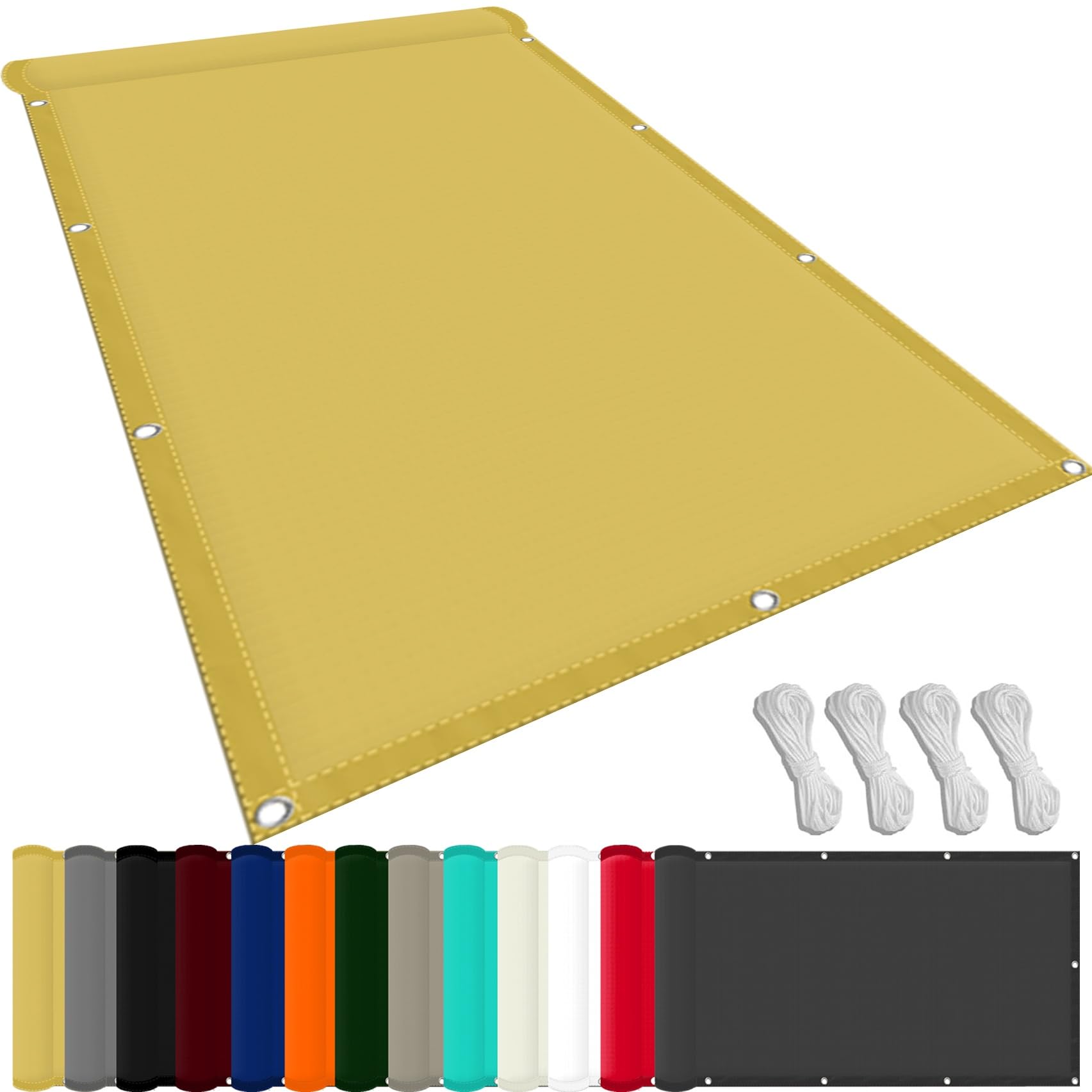 Voile solaire protection UV 98% imperméable rideau d'ombrage extérieur 200x480
