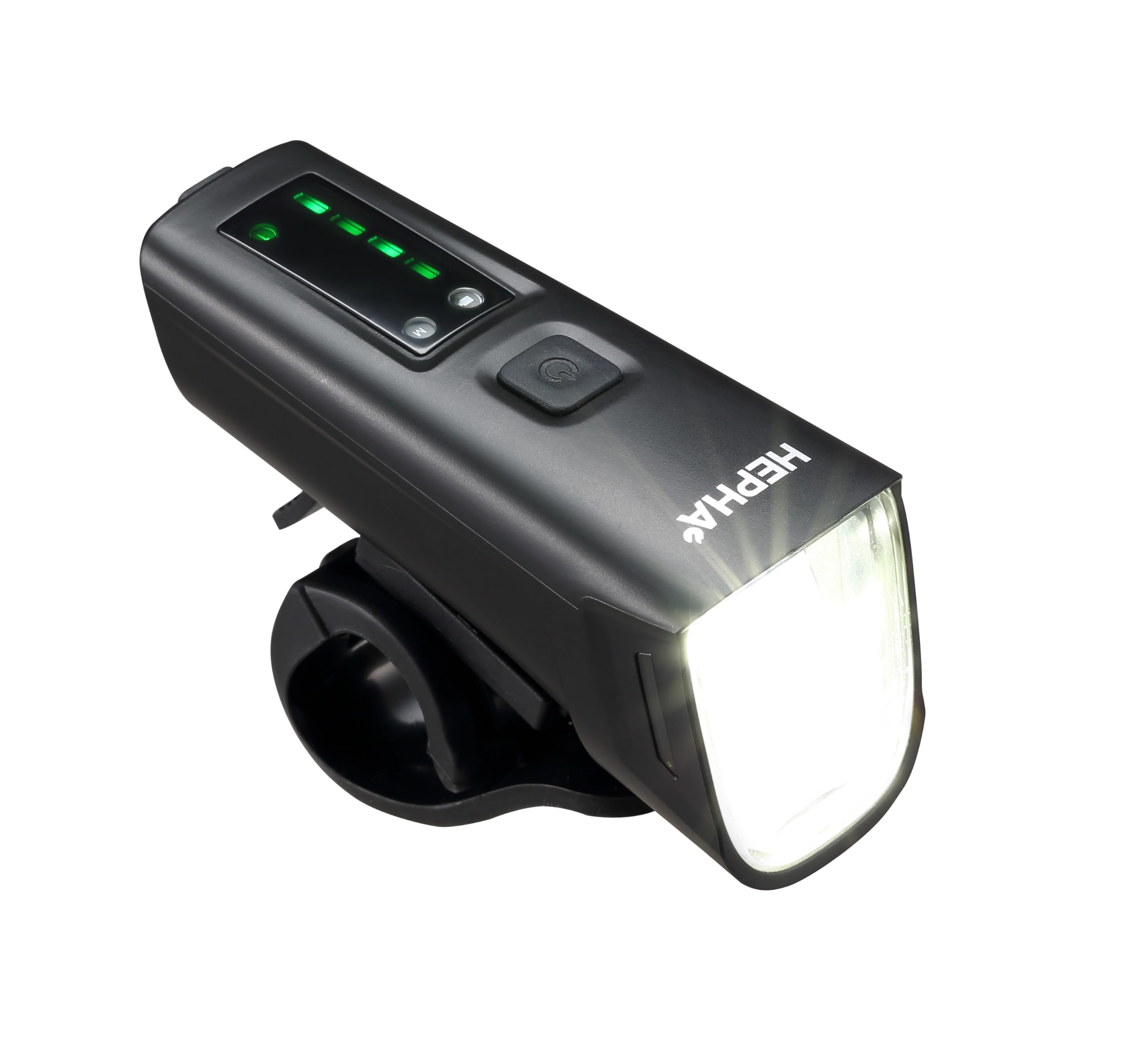 HEPHA Éclairage Avant 100 LUX avec LEDs OSRAM, Feu Avant Homologué StVZO, Lampe Vélo IPX5 Étanche, Design Antibrouillard, Rechargeable USB, Quatre Modes, ferreux