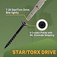 Vista 3 de LIONMAX Tornillos de cubierta de 2-1/2 pulgadas, tornillos para madera #10 x 2-1/2 pulgadas, 50 unidades, resistentes a la corrosión, revestimiento