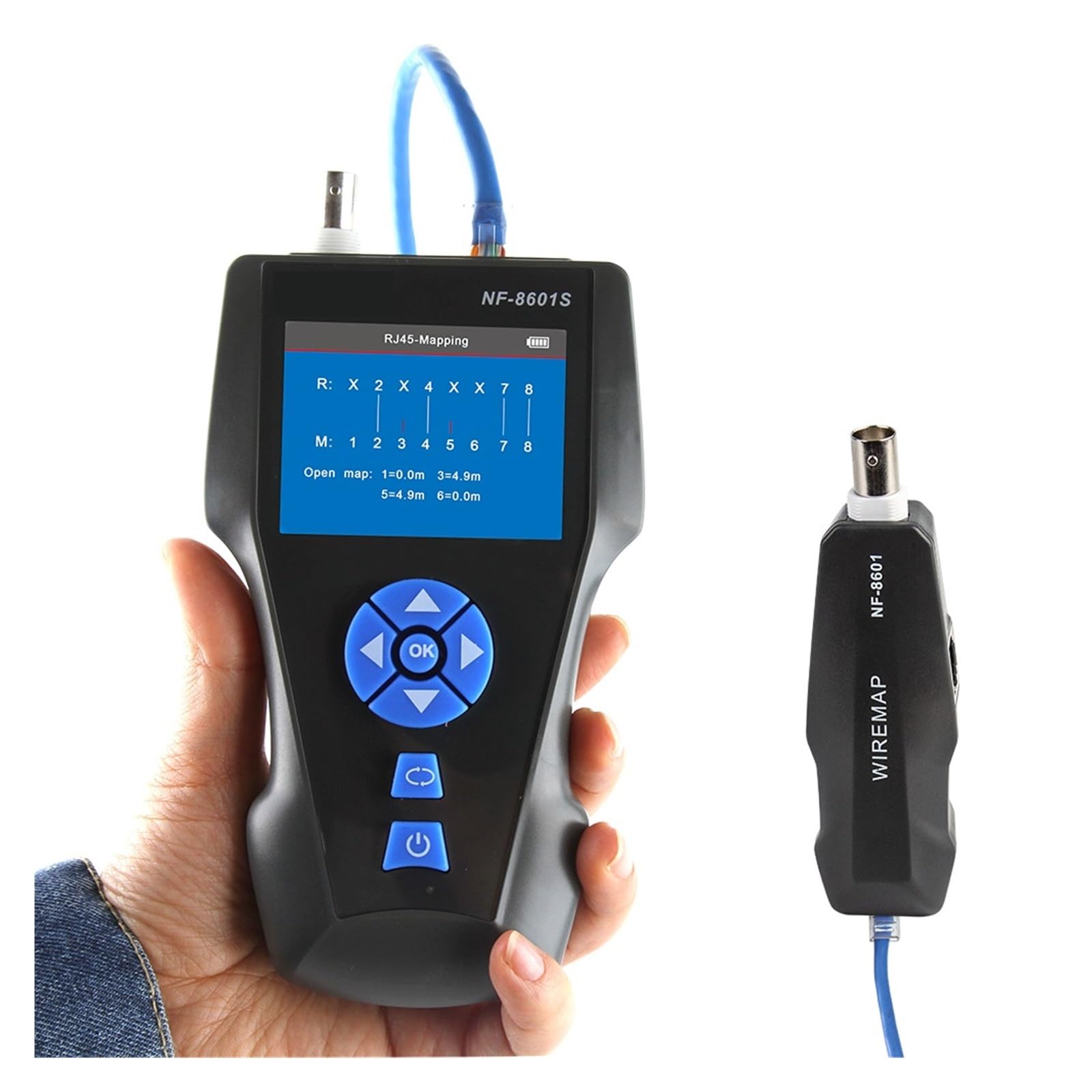 Testery sieci i kabli NF-8601S Tester Kabli Sieciowych Wielofunkcyjny Długość TDR Z PoE/PING/napięcie Portu Narzędzie Diagnostyczne Tracker Wiremap