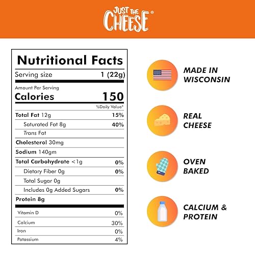 Miniatura 2 de Barras de queso de Just the Cheese bajas en carbohidratos crujientes al horno 100 queso natural ricas en proteínas y sin gluten
