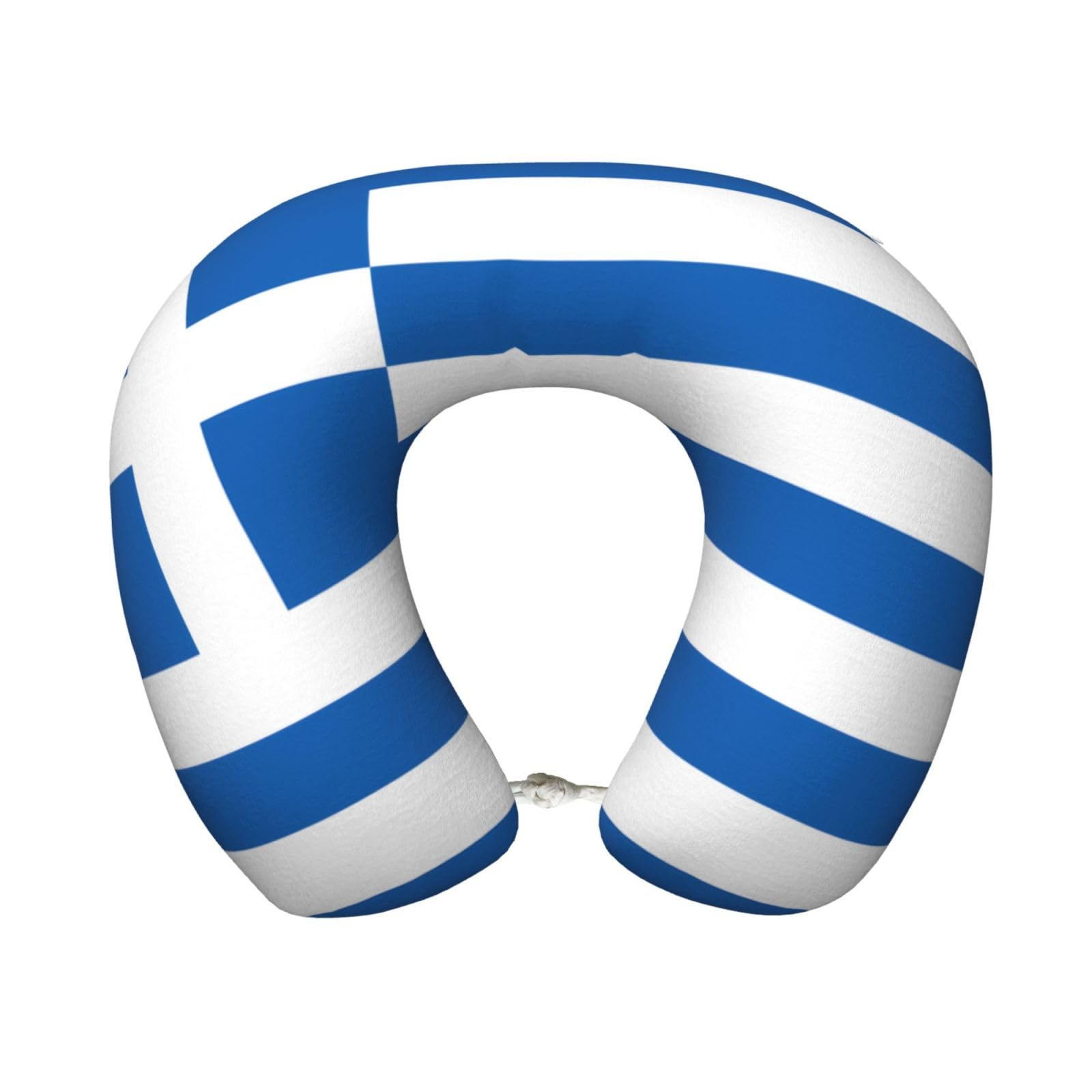 BOAIHH Greek flag Memory Foam Travel Pillow for Soft Comfort Fits Snugly for Naps Office, and Airplane Use
