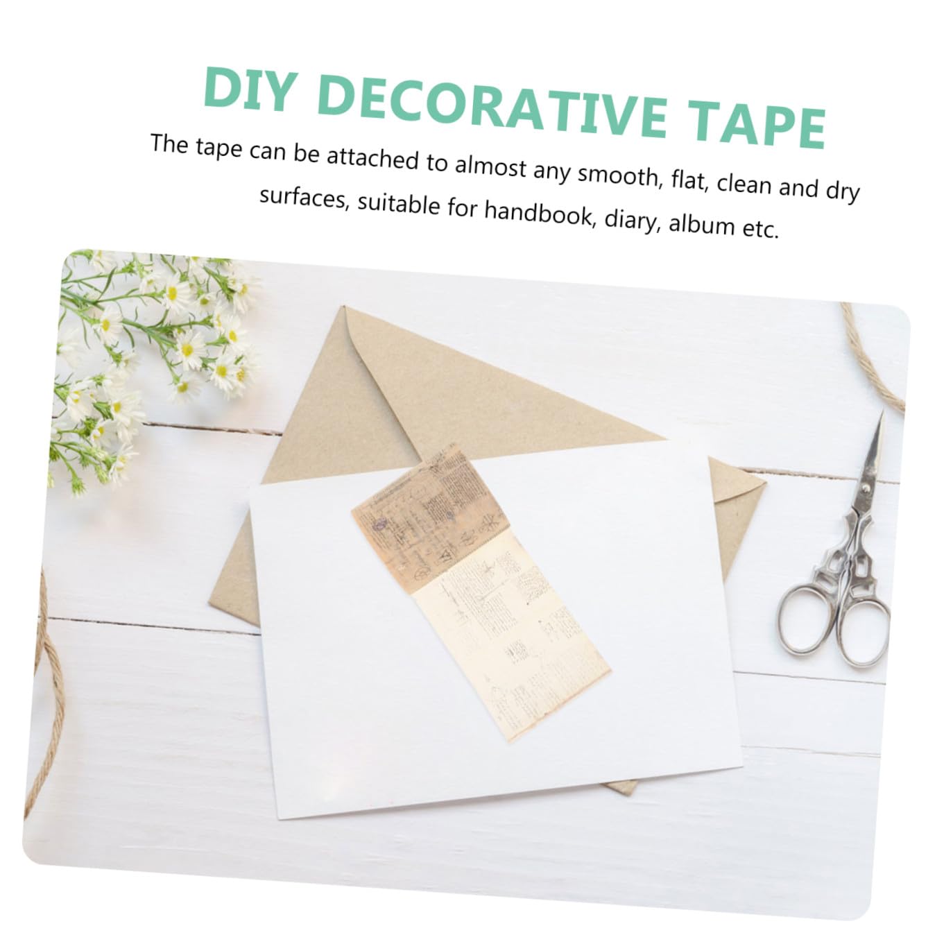 LALAFINA Ruban Adhésif Décoratif en Papier Japonerie, Style Rétro Gothique, Beige, pour Scrapbooking, Journaling et Loisirs Créatifs