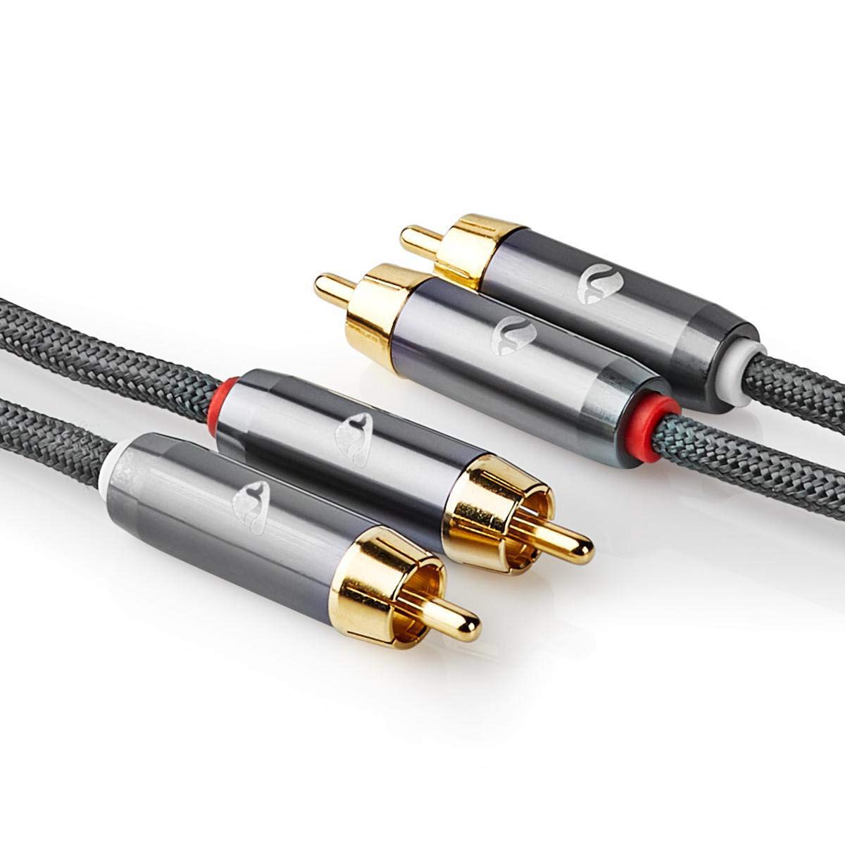 Nedis 5m Profigold RCA Cable, 2X RCA To 2X Phono Male, Gold Plated
