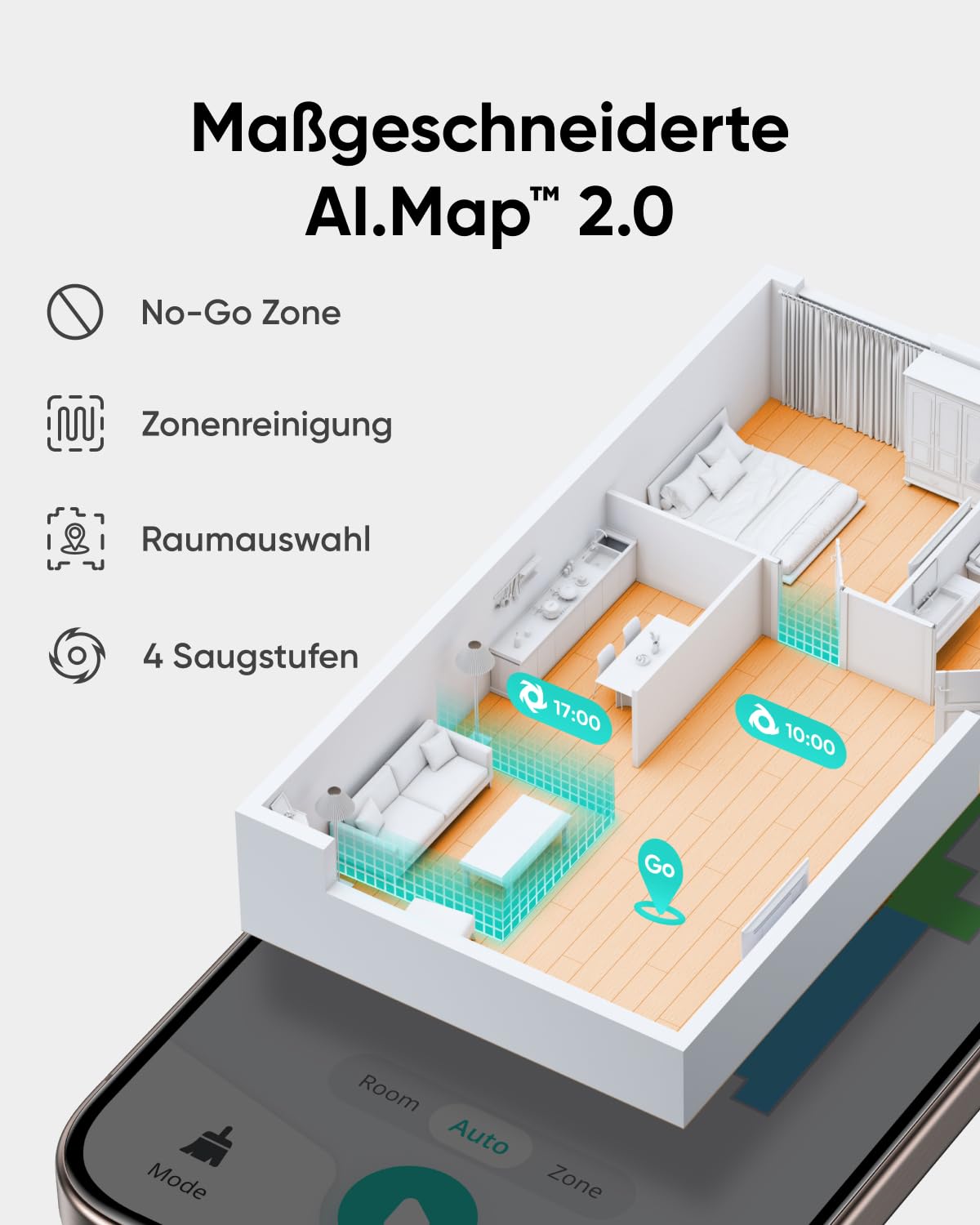 eufy L60 Saugroboter, Ultra Starke 5.000Pa Saugkraft, Staubsauger Roboter mit iPath Laser-Navigation, für gründliche Bodenreinigung, App-Steuerung, ideal für Haare, Teppiche, Hartböden