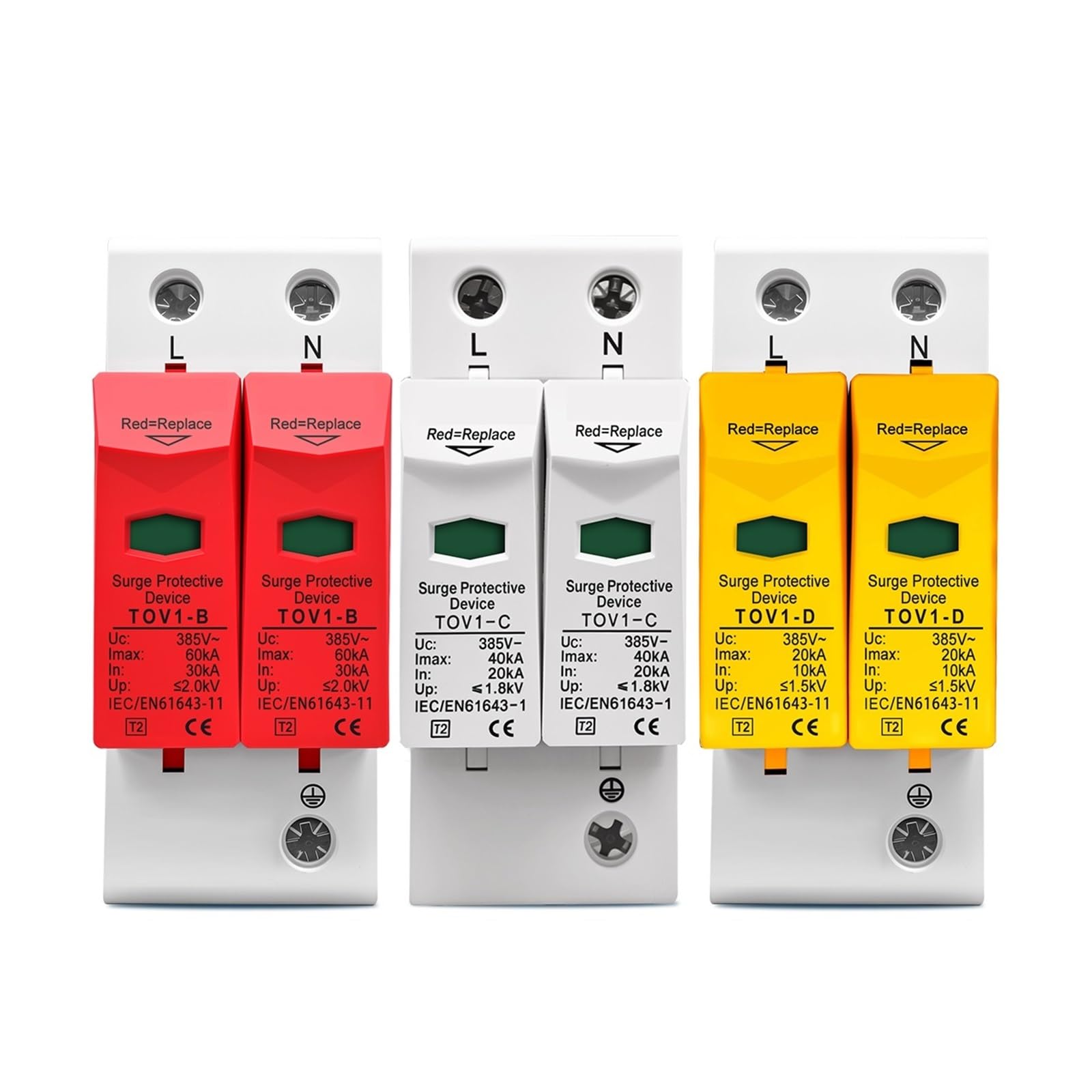 MWRFKJOB 1PC AC 2P 275V 20-40KA House Surge Protector Protection Protective Low-Voltage Arrester Device