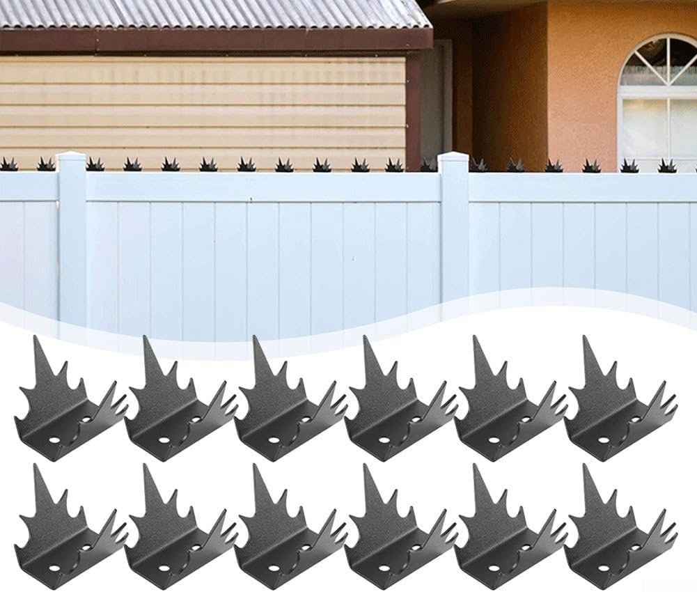 Lot de 12 piquets de clôture pour dissuasion contre les intrusions et les intrusions