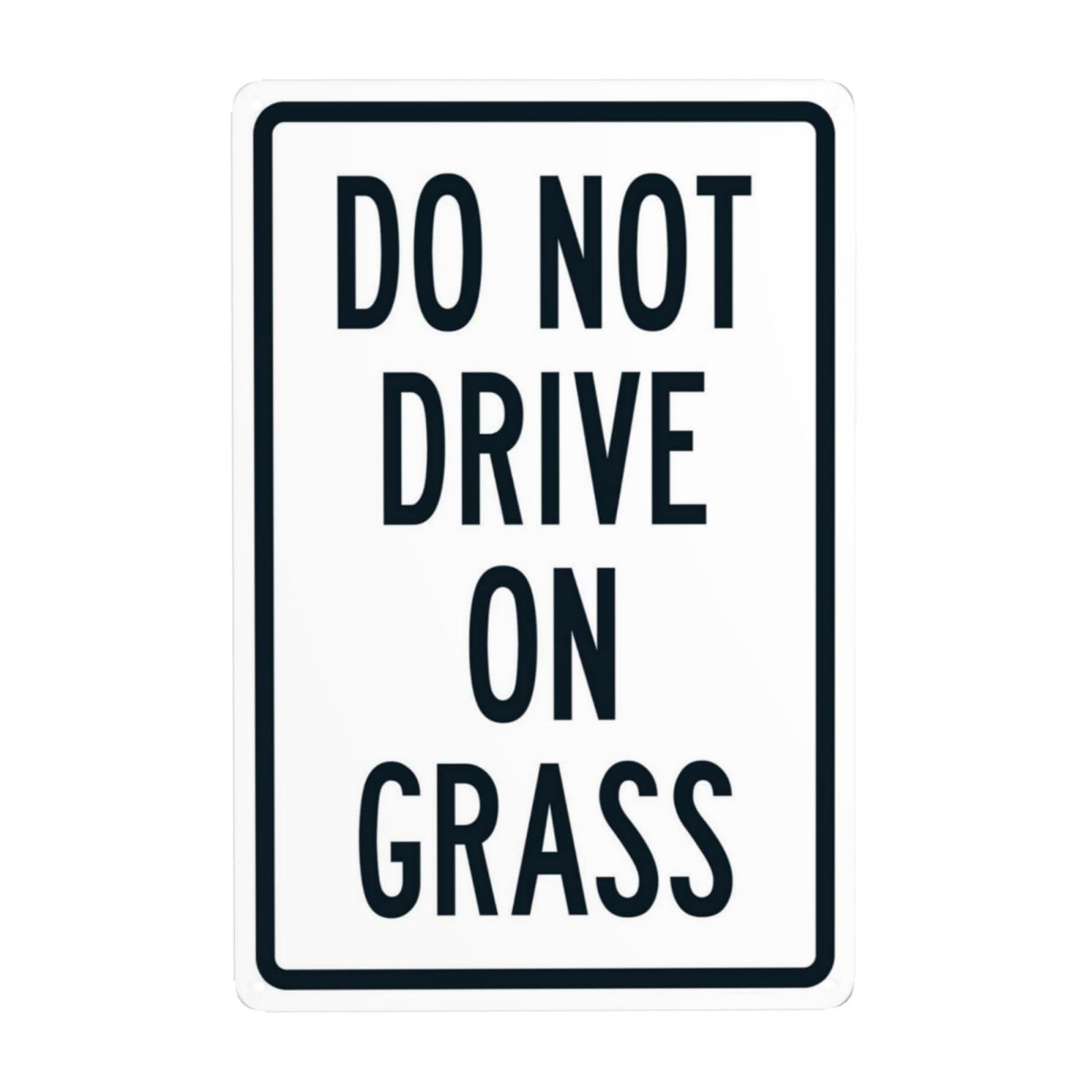 SMAZDFXX DoDrive On Grass Metal Warning Signs, Cautions Security Tin Sign, Safety Posted Signs for Street Business Wall Decor 8"x12"