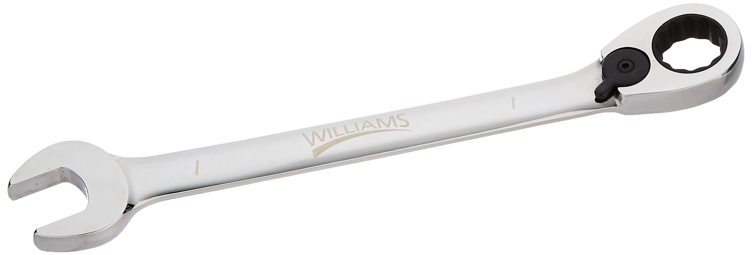 Williams JHW1232RC Reversible Ratcheting 12 Point SAE Combination Wrench, with High Polish Chrome Finish - 1-Inch