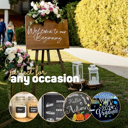 Image of Liquid Chalk Markers: Wedding Edition - Pack of 8 - Non-Toxic, Water-Based, Erasable, Dust Free Chalk Pens for Chalkboards, Blackboards, Windows and Glass - 6mm Reversible Bullet and Chisel Tip