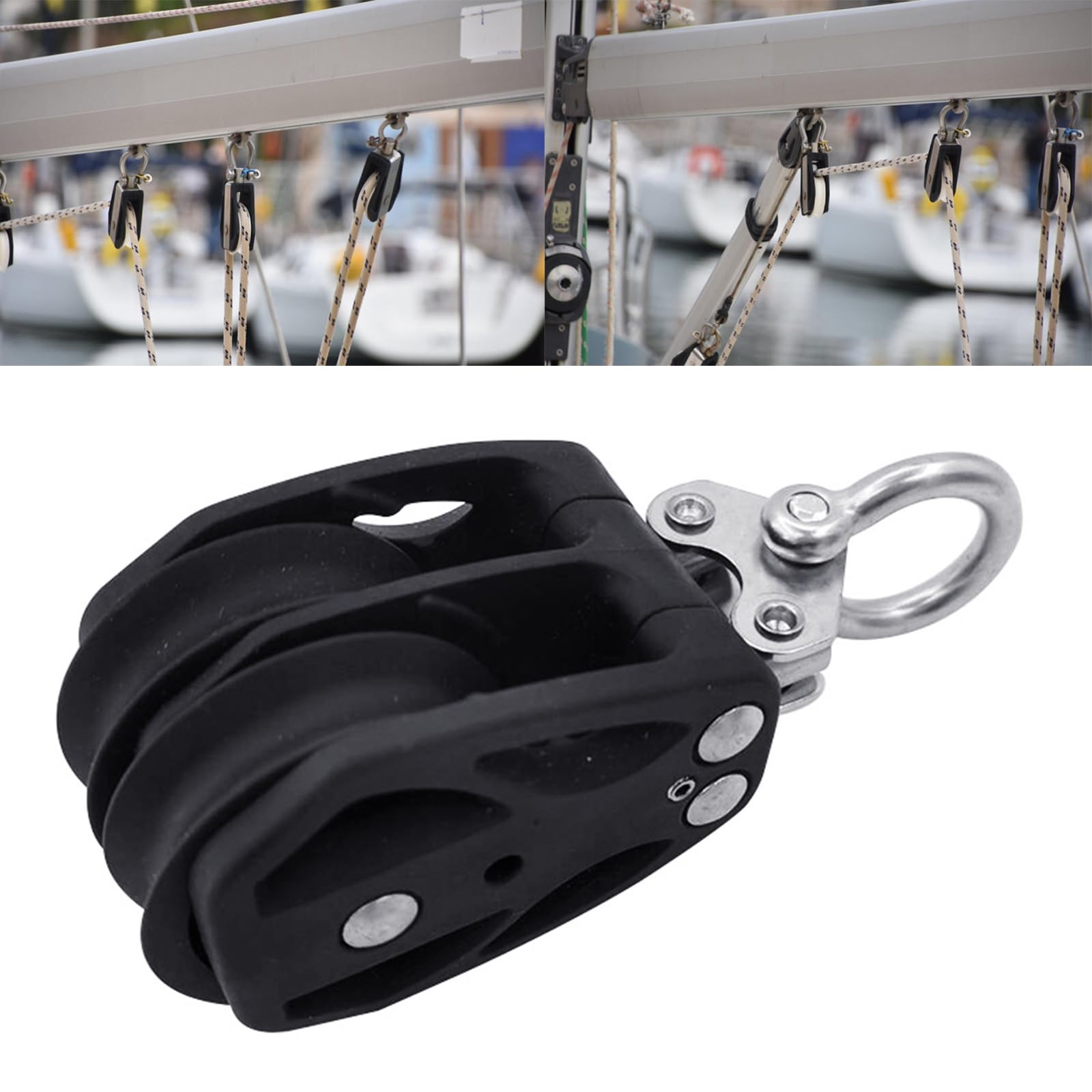 Kompakte Rigging Umlenkrolle, 50 mm Nylon Doppelscheiben Hardware