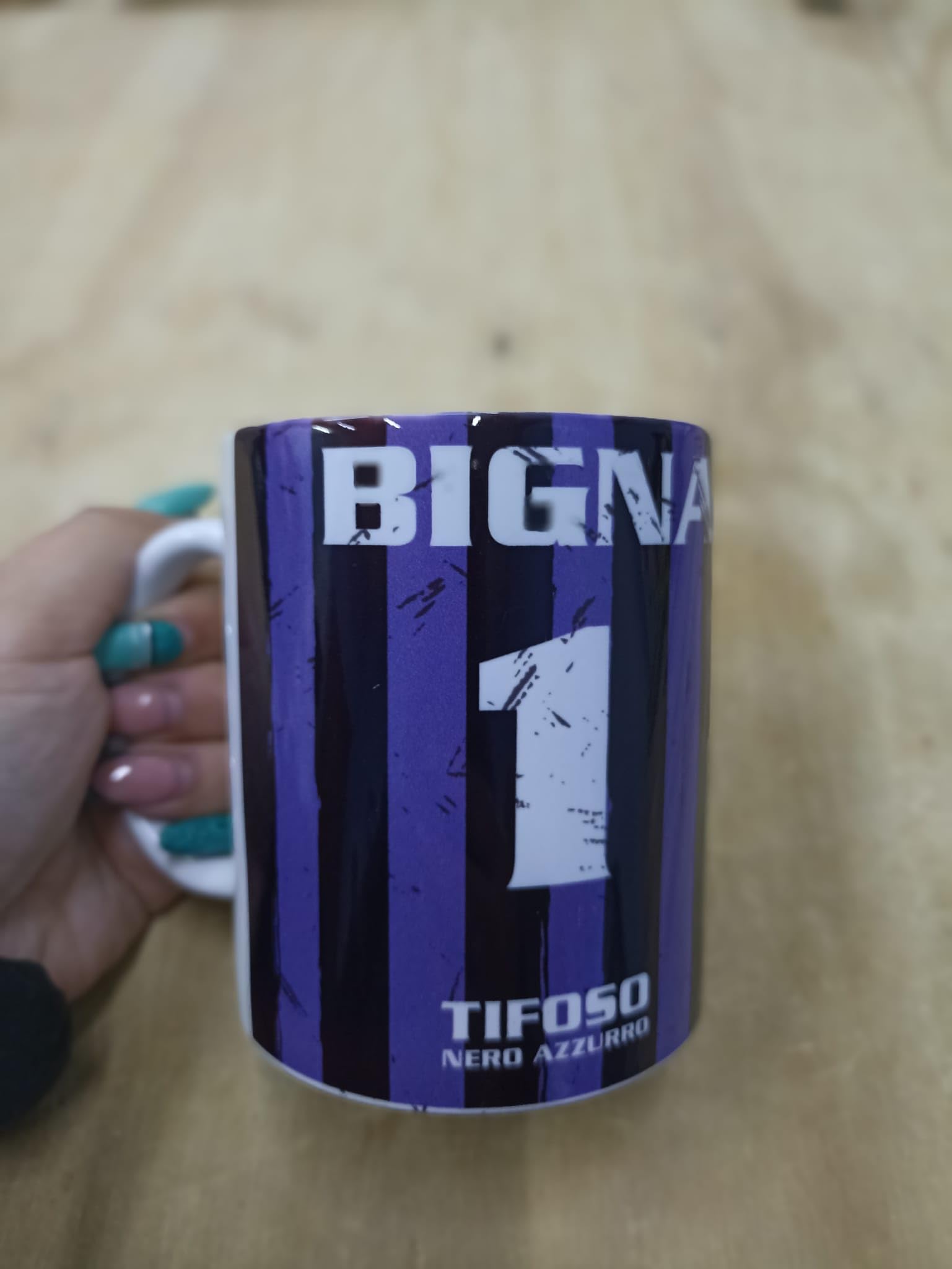 Tazza Tifoso Serie A in Ceramica Sport per Tifoso Calcio Interista Personalizzato Nome Numero