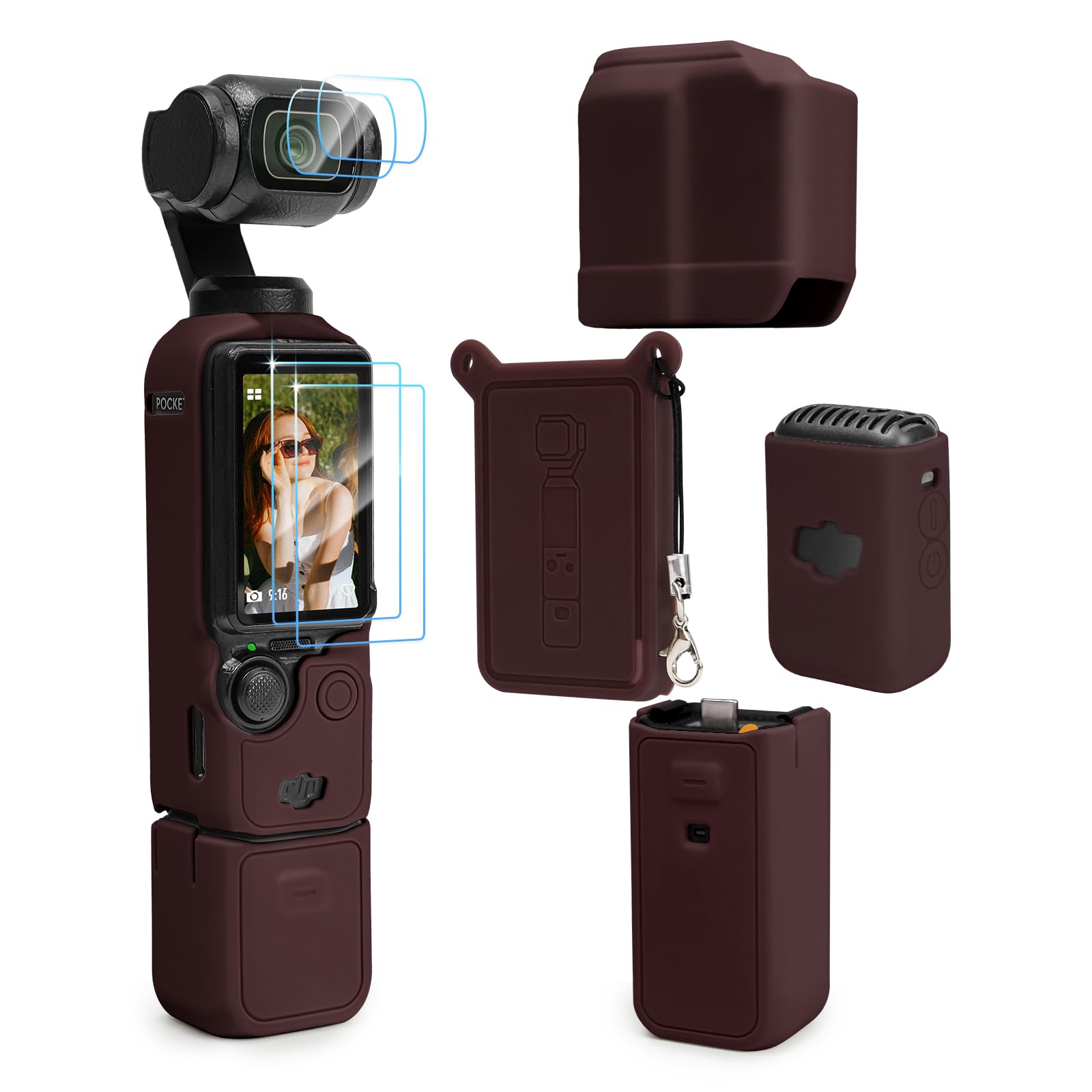 Funda protectora para cámara DJI Osmo Pocket 3 / Xtra Muse, funda de silicona suave con protección de pantalla y micrófono, antiarañazos, accesorios de piel ajustados para Pocket 3/Xtra