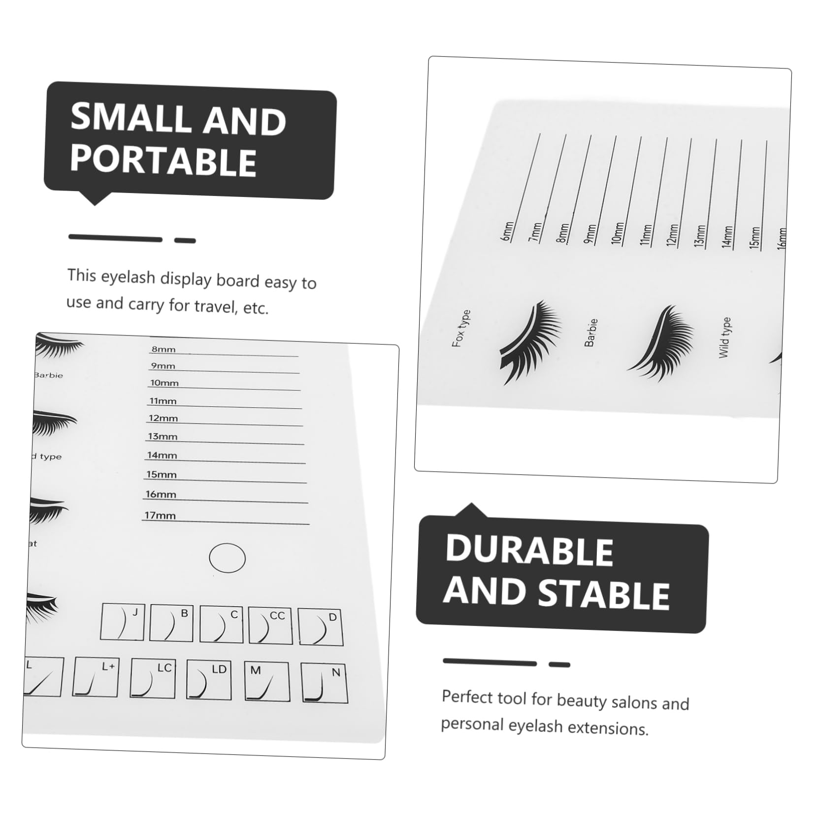 FOMIYES Professional Lash Extension Supplies Acrylic Eyelash Board Lash Tiles Lash Tray