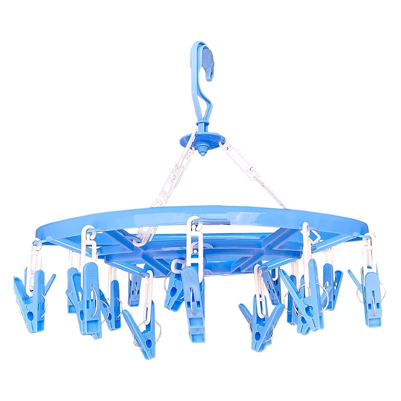 Sjeware Clip Hanger Plastic Clothes Pegs, Cloth Drying Stand Hanger with 24 Clips/Pegs, Baby Clothes Hanger Stand,Set of 1Multicolor (B0B5792379) Amazon Price History, Amazon Price Tracker