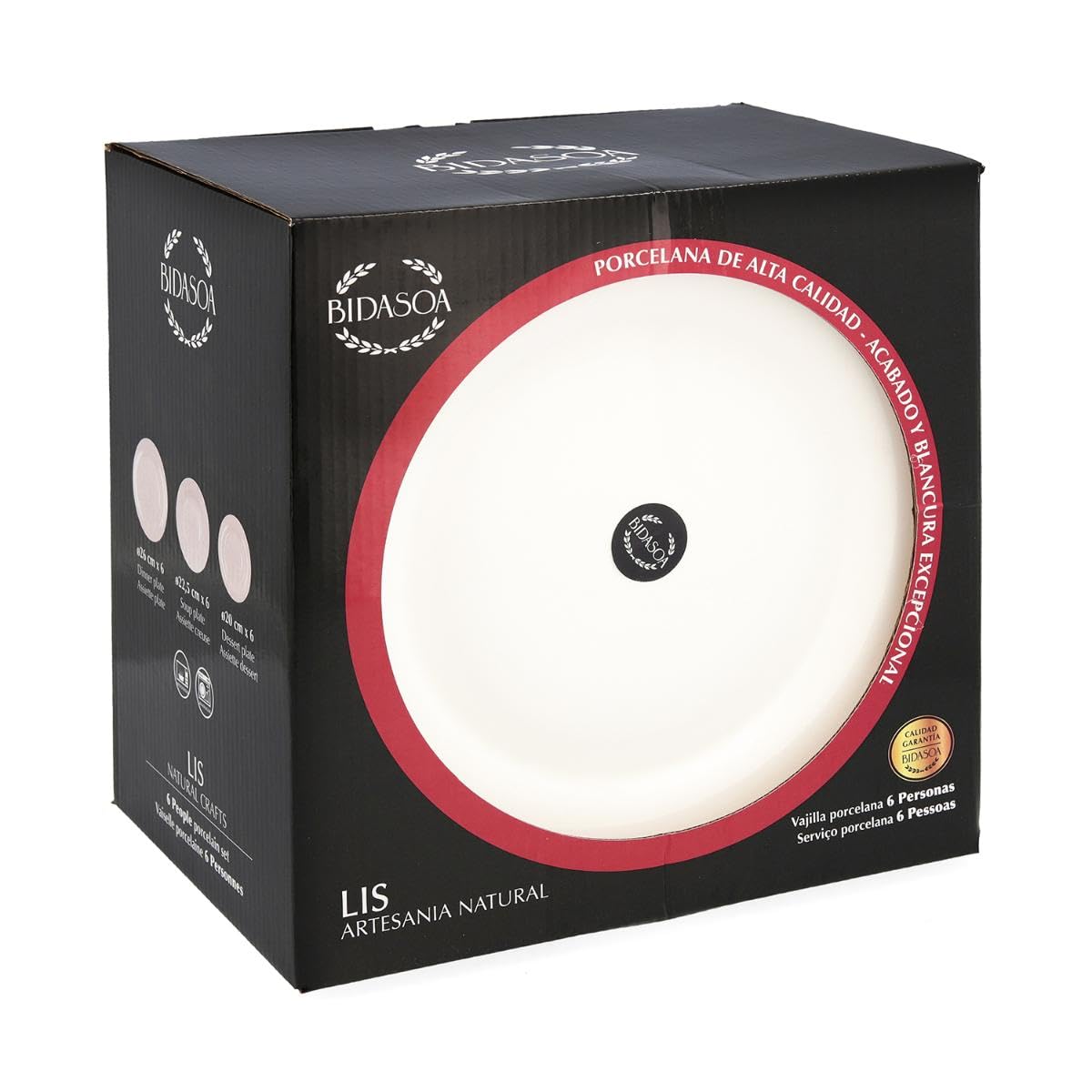 Bidasoa LIS - Vajilla de Porcelana blanca 18 Piezas