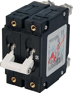 AMRB-7251 Blue Sea C-Series White Toggle Circuit Breaker - Double Pole - 50 AMP