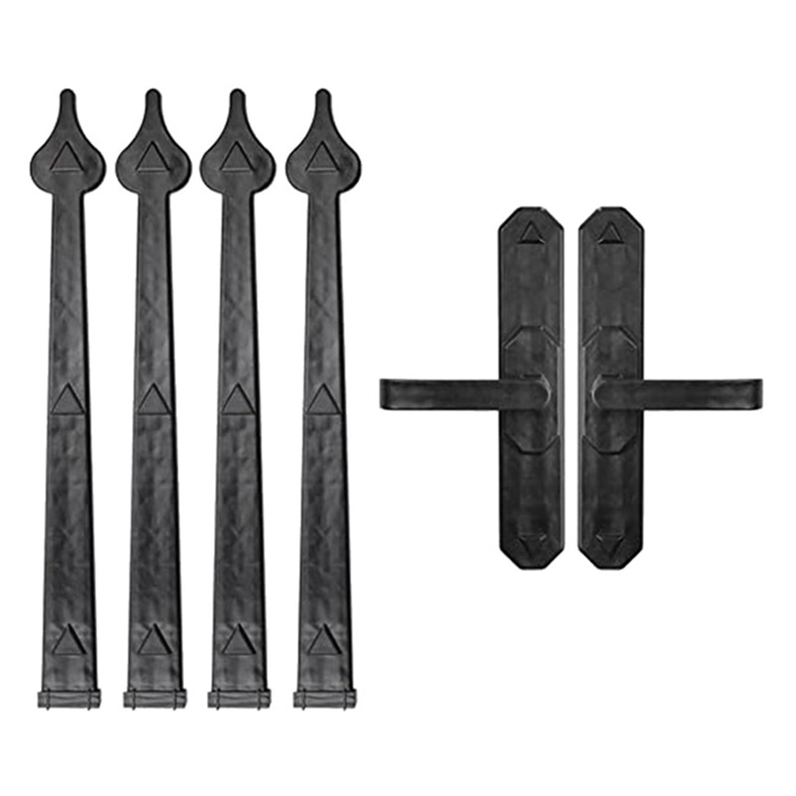 6Pcs/Set Garage Door Handle Hinges, Decorative Hardware Kit for Barn Hinge
