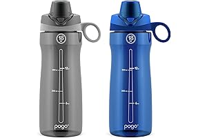Pogo 2-Pack Plastic Water Bottles with Carry Handles