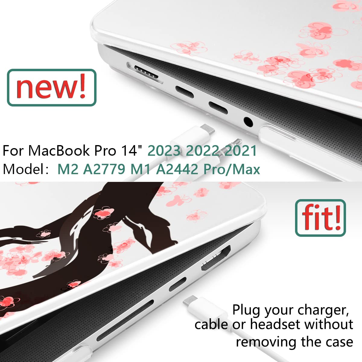 M4 MacBook Pro Case 2024 May Chen Hard Case For M4 MacBook Pro 14